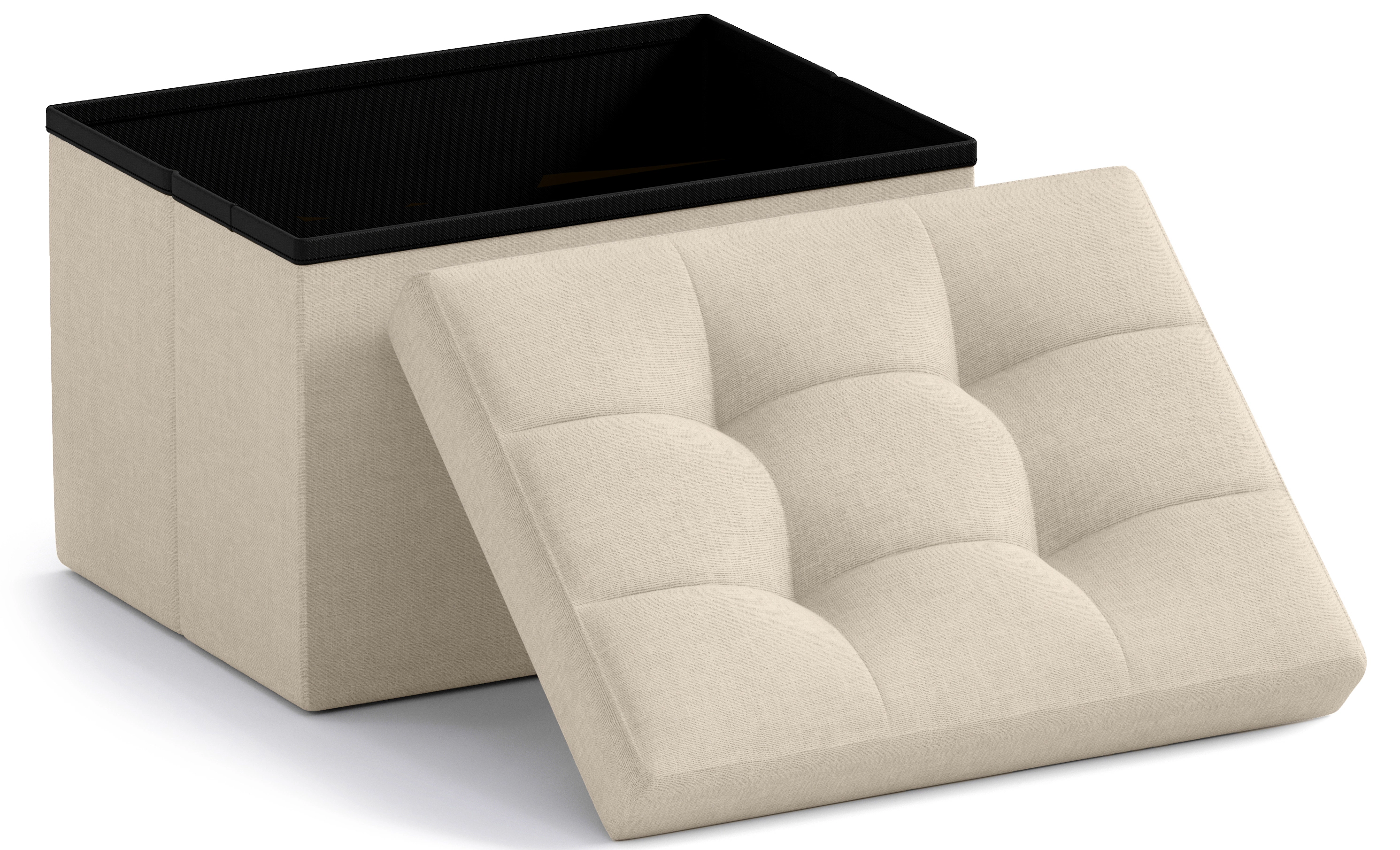 Ornavo Home Collapsible Small Rectangle Footrest Storage Ottoman - 12 x 16