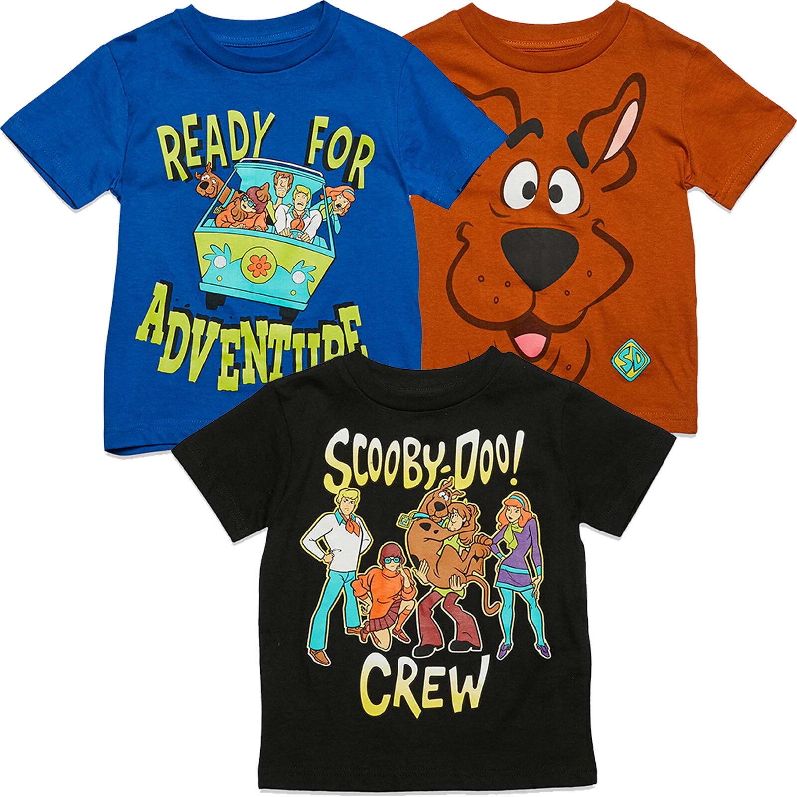 Scooby-Doo Boys' 3-Pack Short Sleeve Graphic T-Shirts