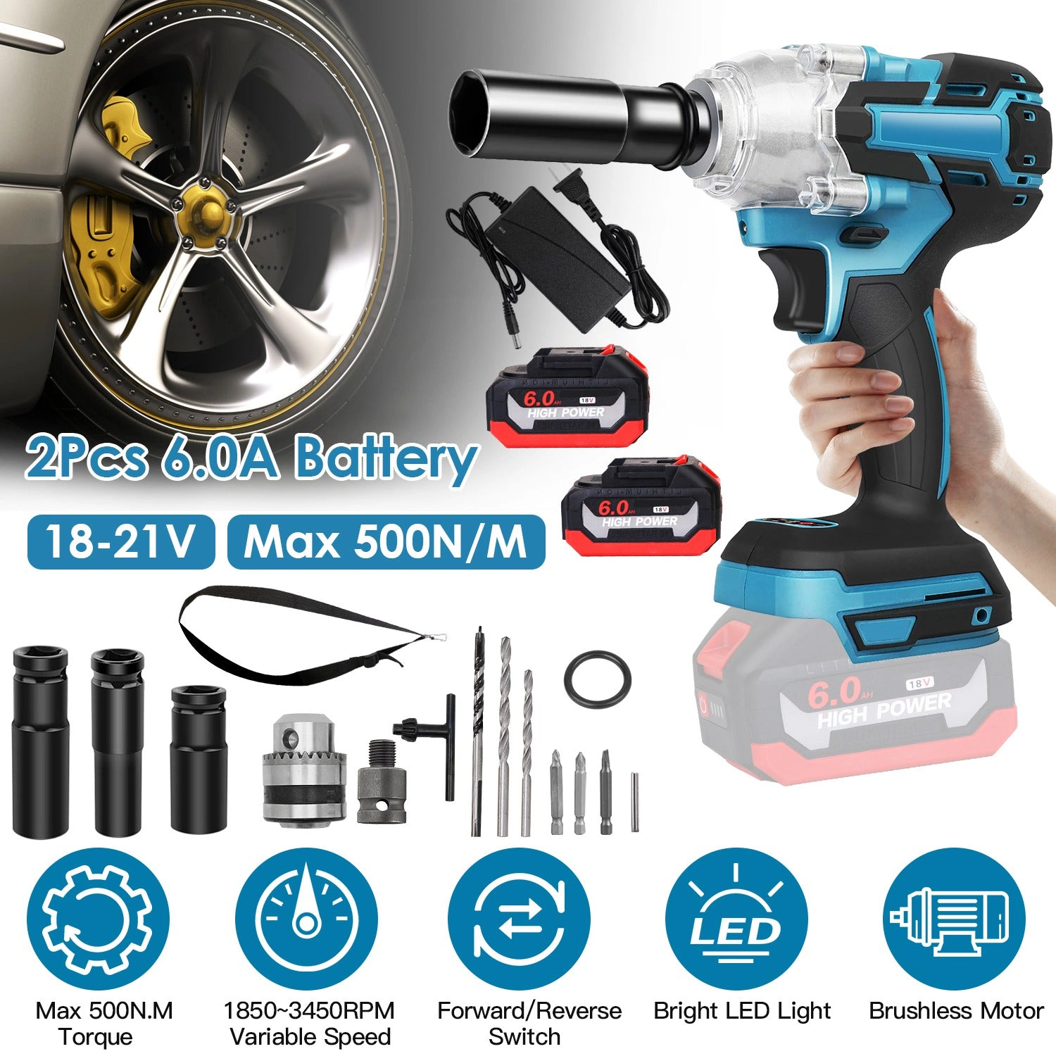 IMounTEK Unisex 3-in-1 Cordless Impact Wrench Kit