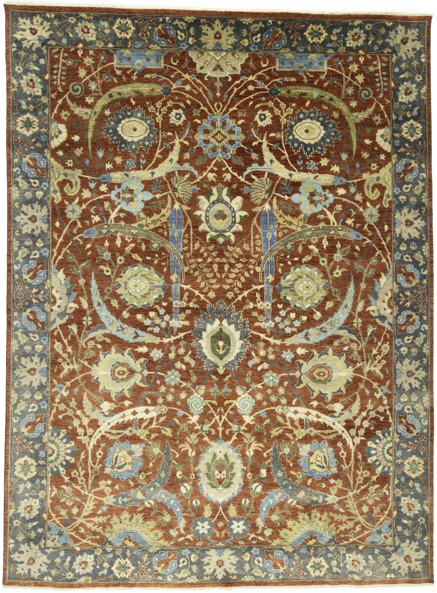 Magic Rugs Rust Orange Floral 9X12 Chobi Peshawar Oriental Rug