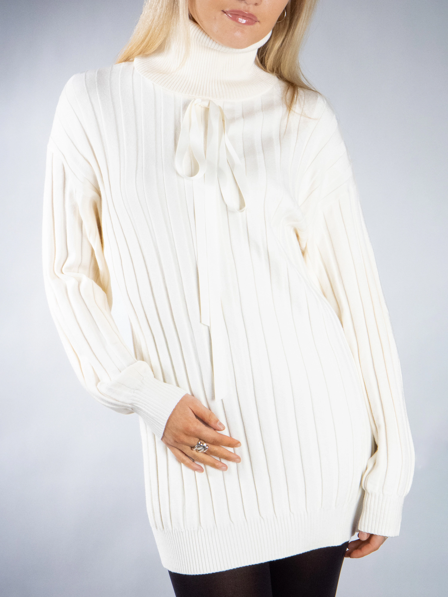 JESS by Meiko Women's Cable Knit Turtleneck Sweater Dress