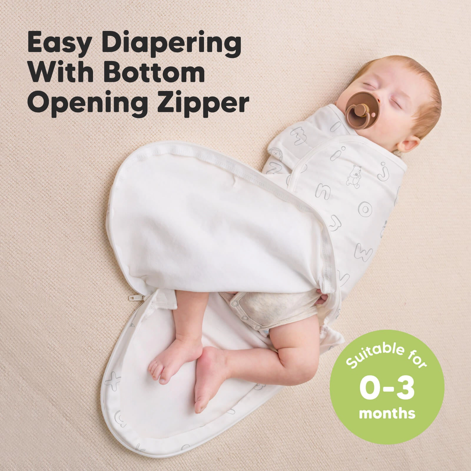KeaBabies 3-Pack Soothe Zippy Swaddle Wrap