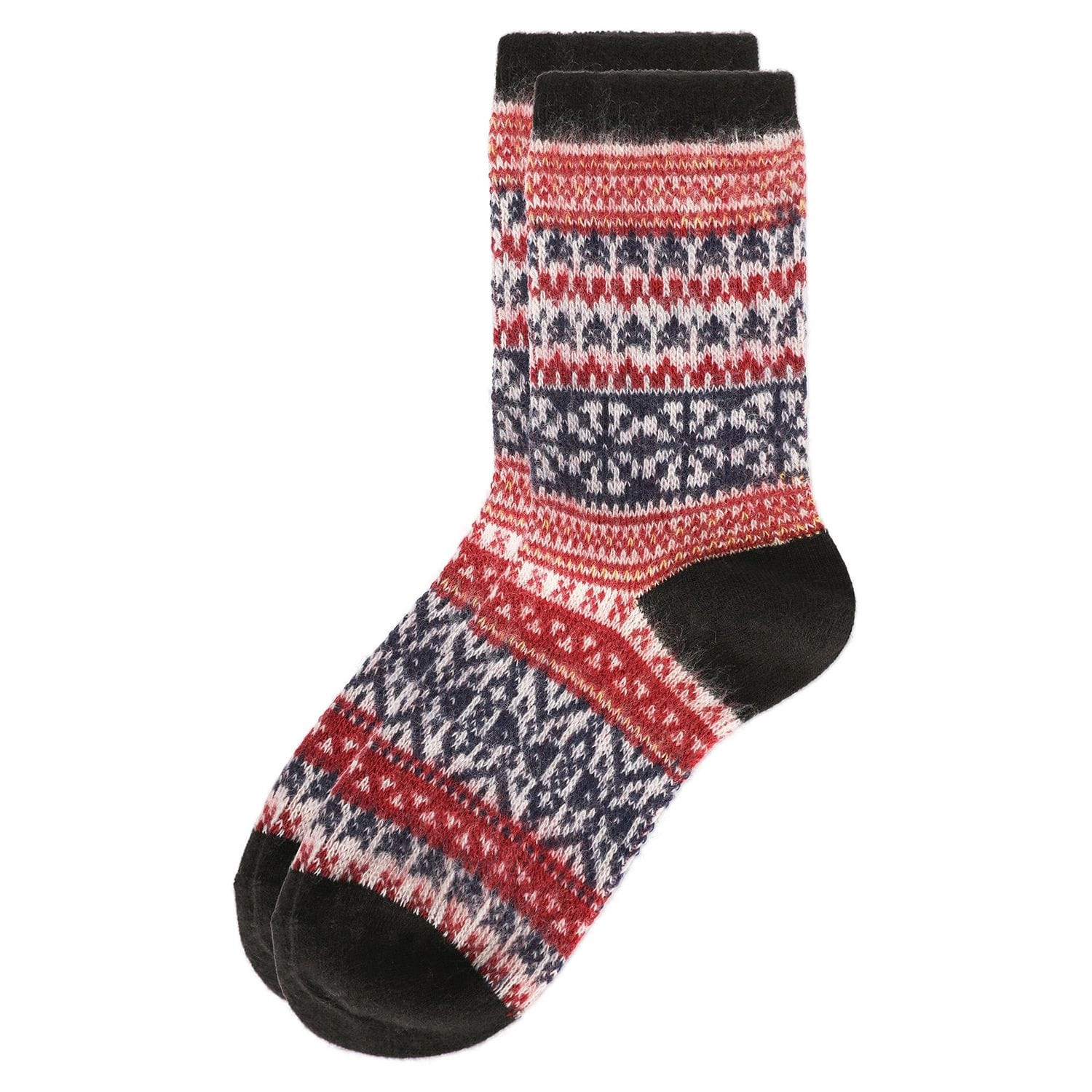 MeMoi Women's Holiday Wonder Fairisle Soft-fit Crew Socks