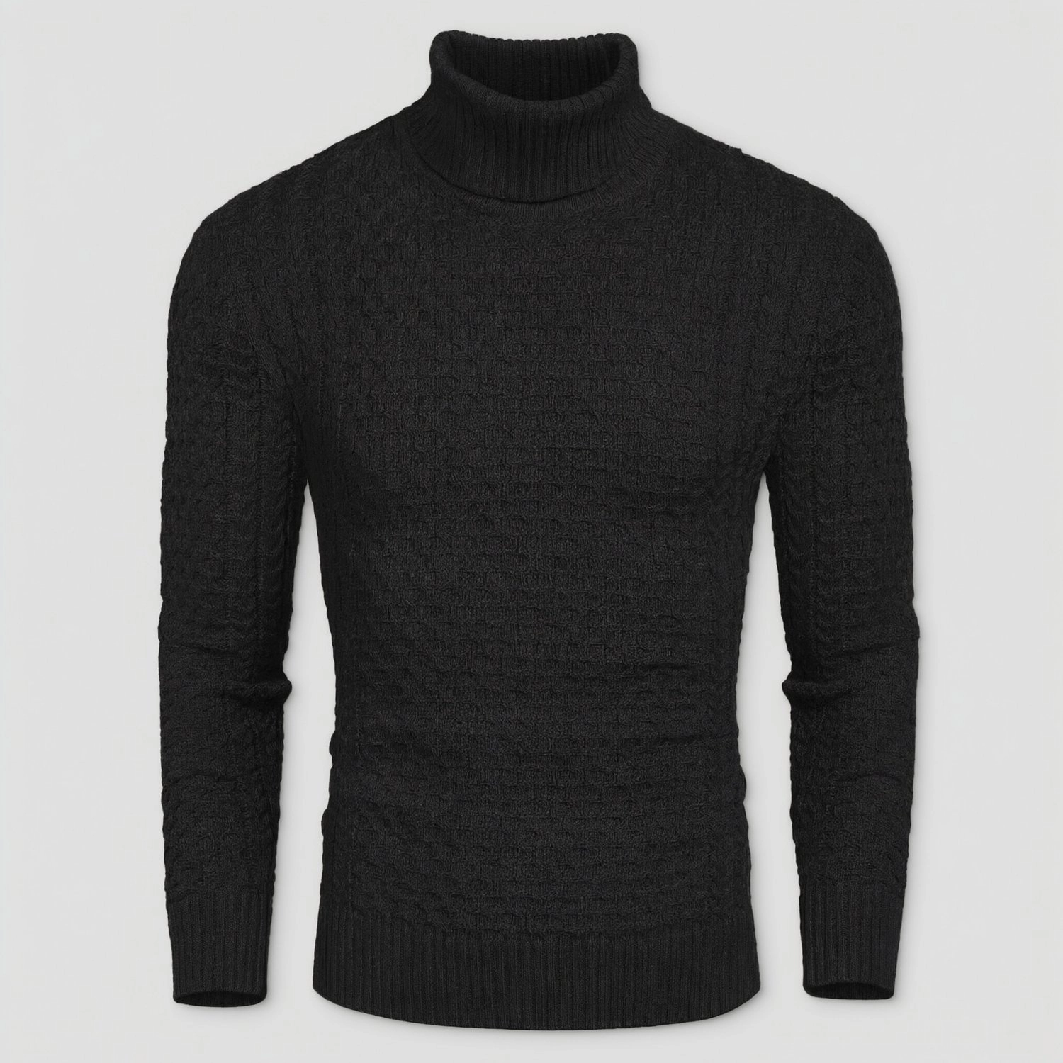 COOFANDY Mens Cozy Long Sleeve Sweater Fall Turtleneck Cable Knit Casual Pullover