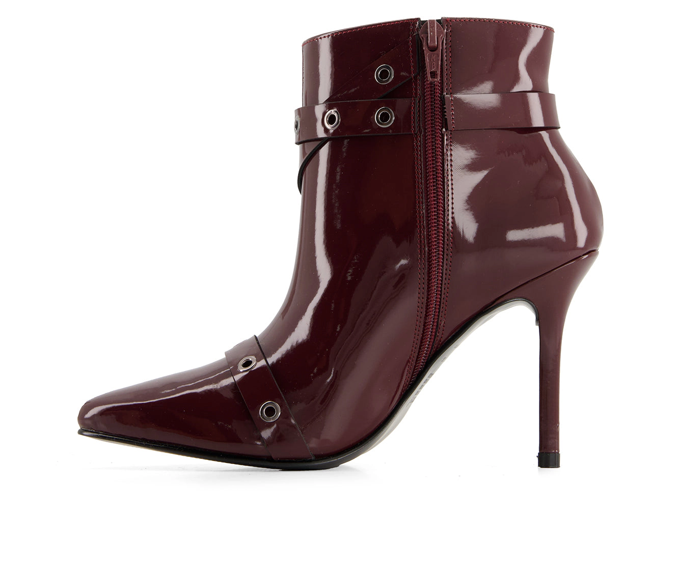 Andrea Womens Stiletto Fashion Booties With Riveted Strap