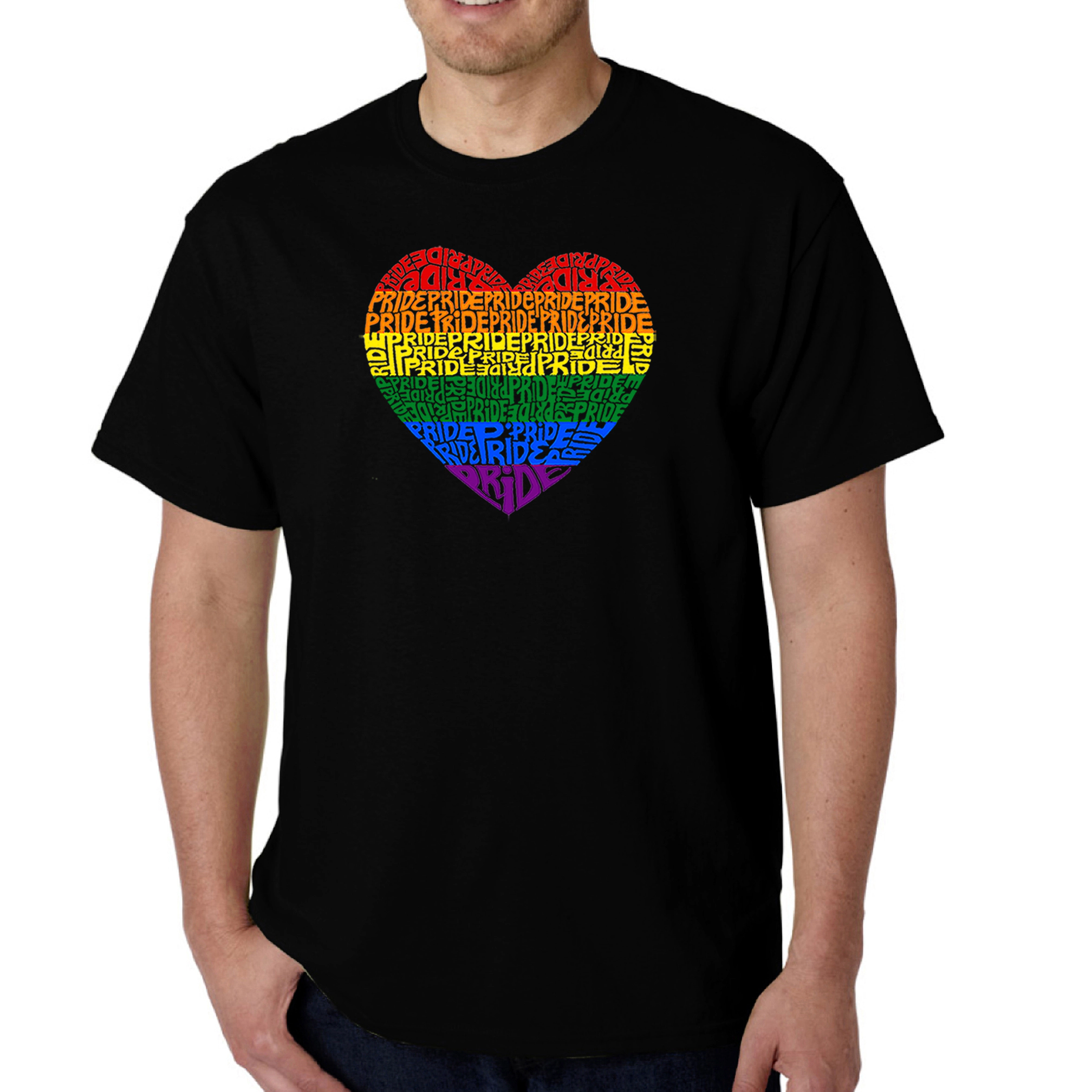 LA Pop Art Men's Pride Heart Word T-Shirt