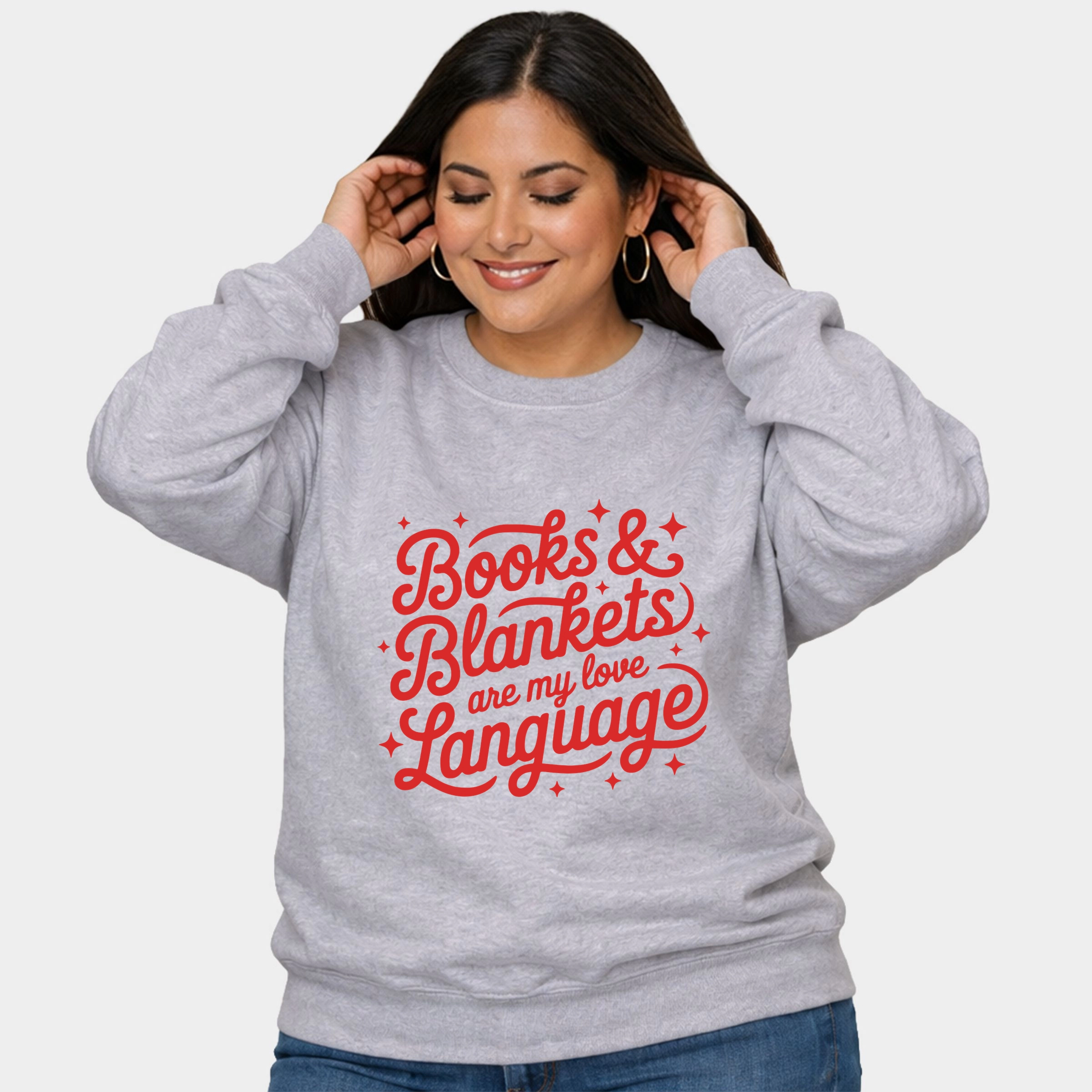 Simply Sage Market - Books & Blankets Are My Love Language  Women's Plus Sized Graphic Sweatshirt