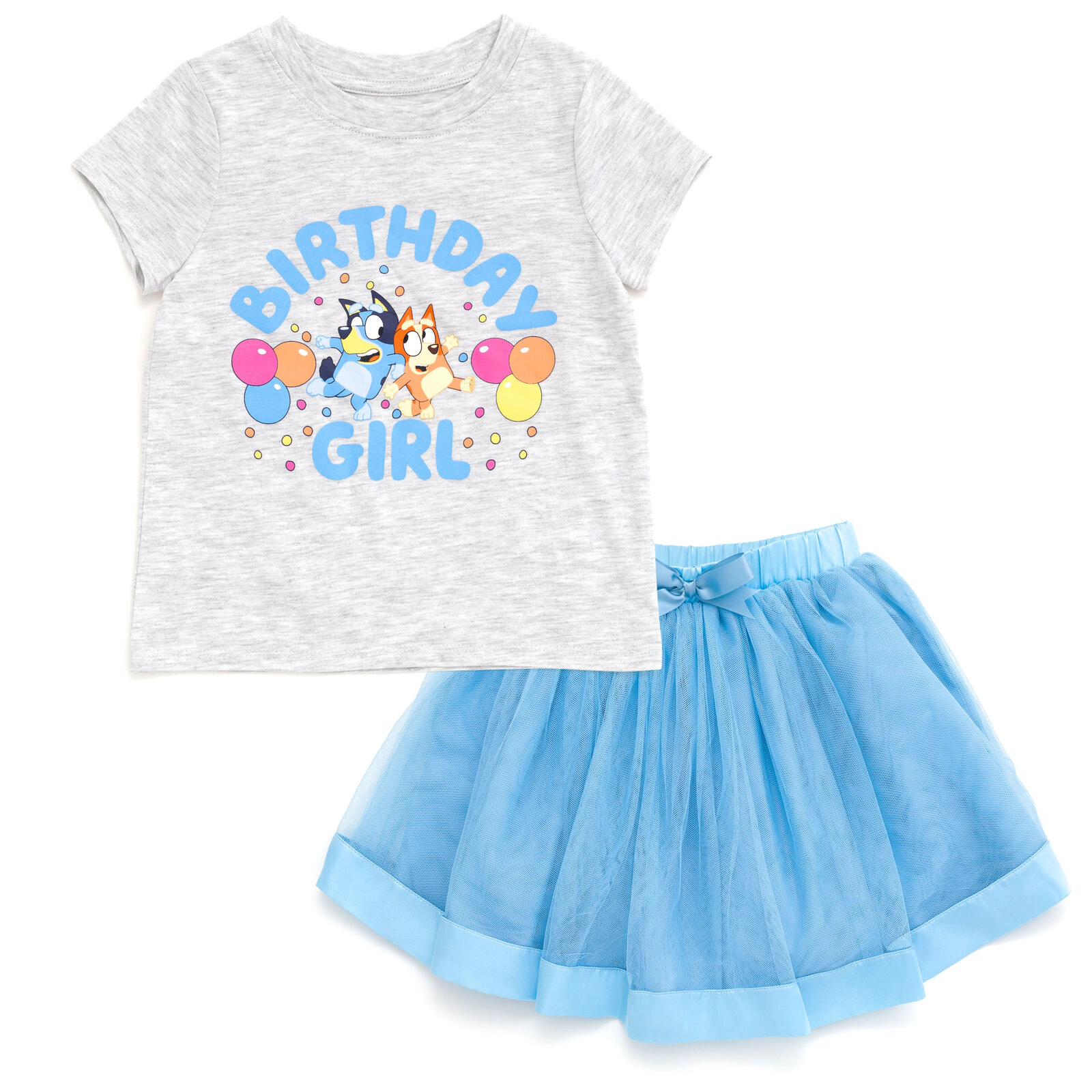 Bluey Girls' 2-Piece T-Shirt and Skirt Set
