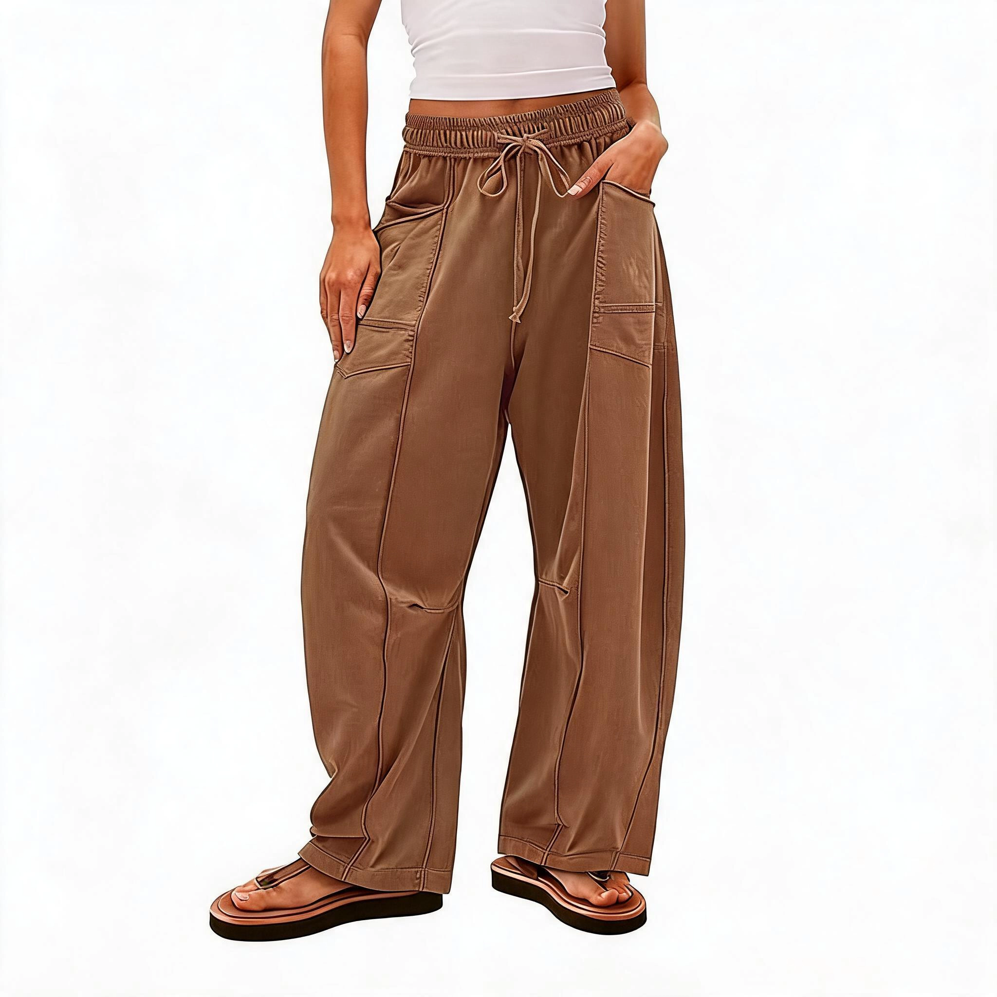 KOJOOIN Womens Barrel Sweatpants Wide Leg Balloon Trousers Loose Baggy Cargo Pants Lounge