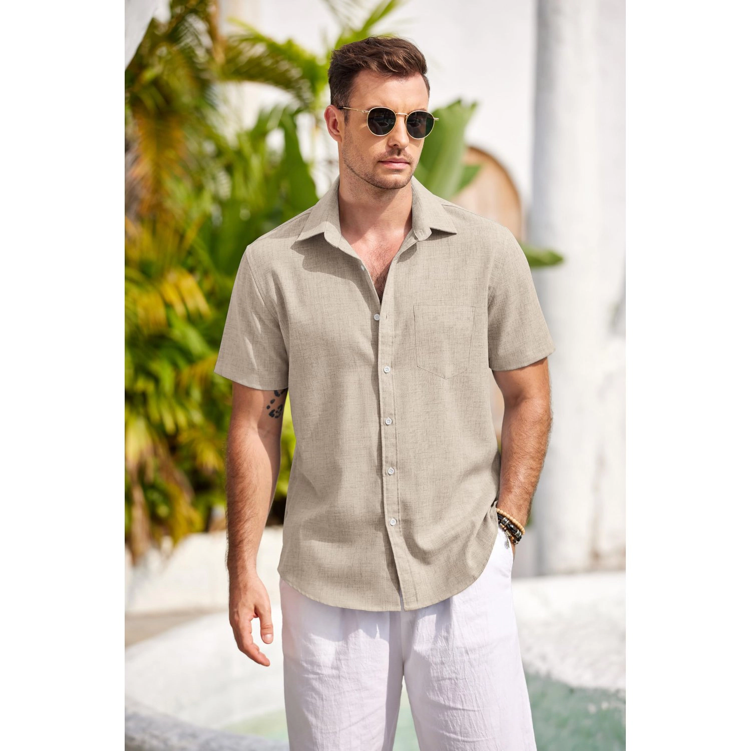 COOFANDY Mens Classic Notched Lapel Blazer Two Button Slim Fit Dressy Sport Coat