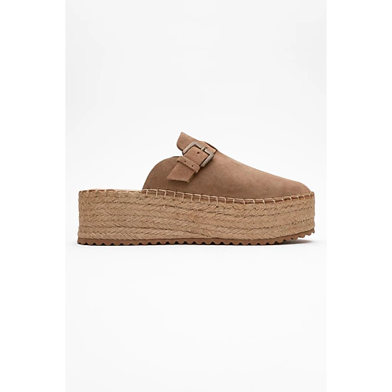 Forever & Always Womens Novas Leather Platform Espadrille Mules