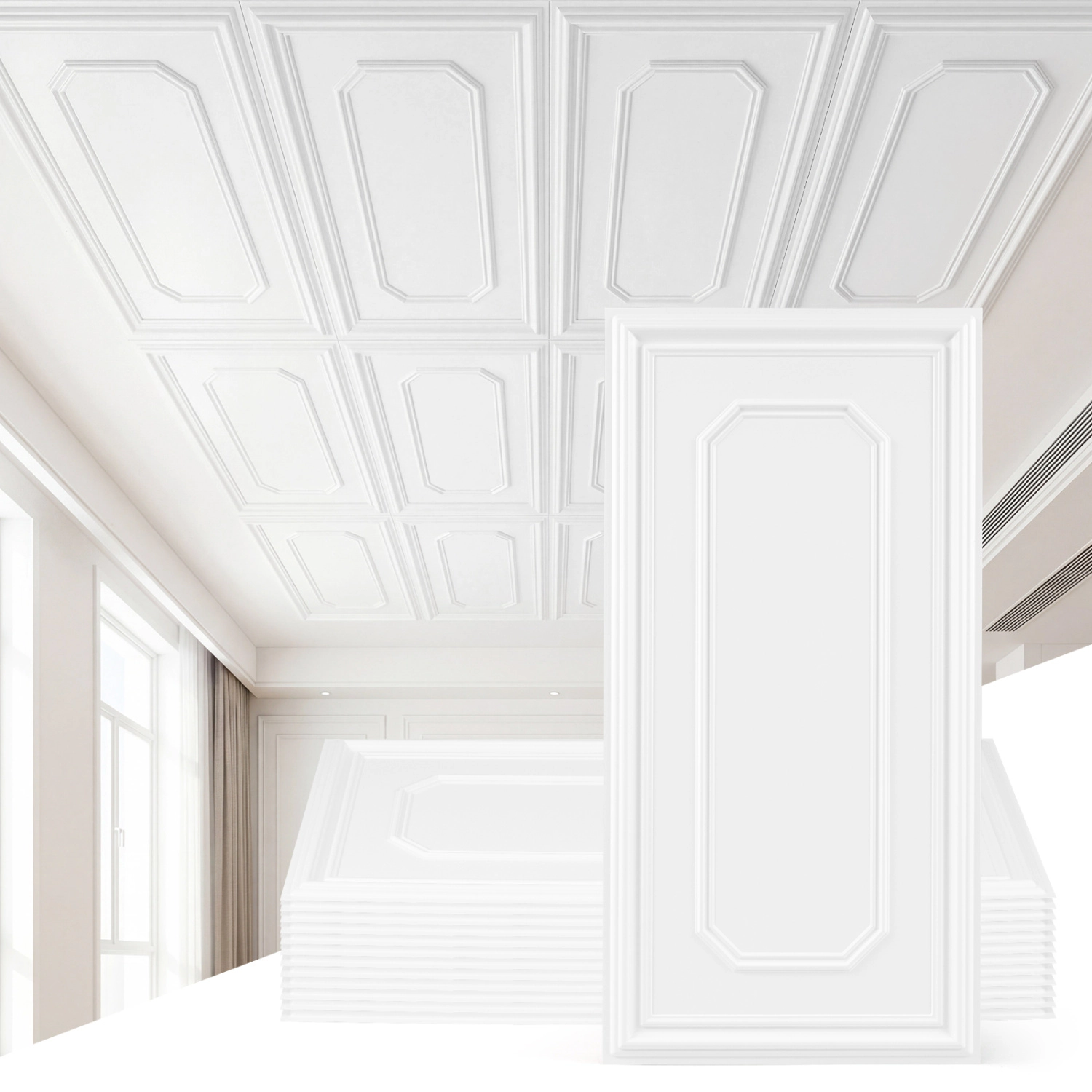 LJG Ceiling Tiles Decorative PVC Ceiling Covering Panels