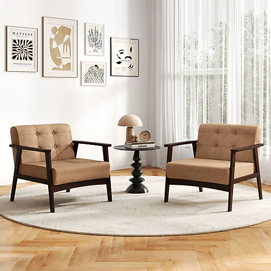 SlickBlue Unisex Oversized Fabric Accent Chair, Tufted Lounge Chair