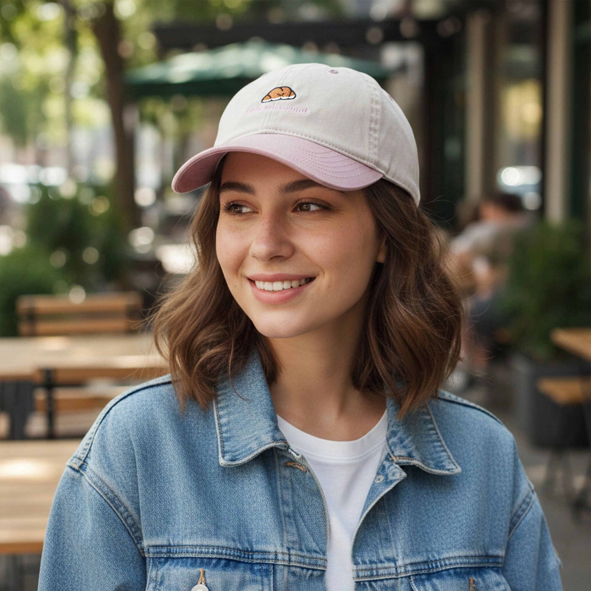Anna-Kaci Women's Embroidered Croissant Baseball Cap Adjustable Hat