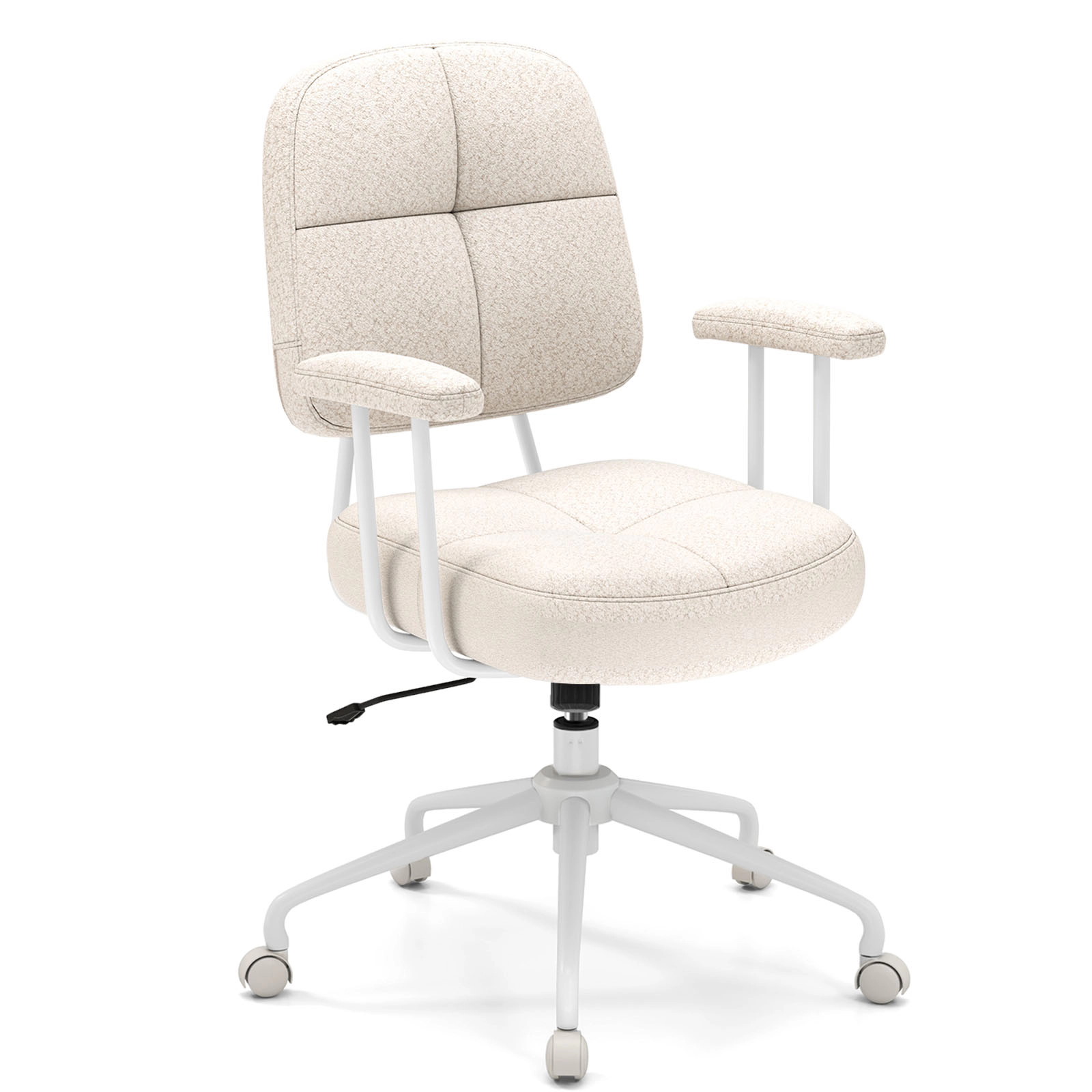 SUGIFT Ergonomic Task Home Office Chair 330-lb Capacity Brown/Beige with Cushioned Back and Arms