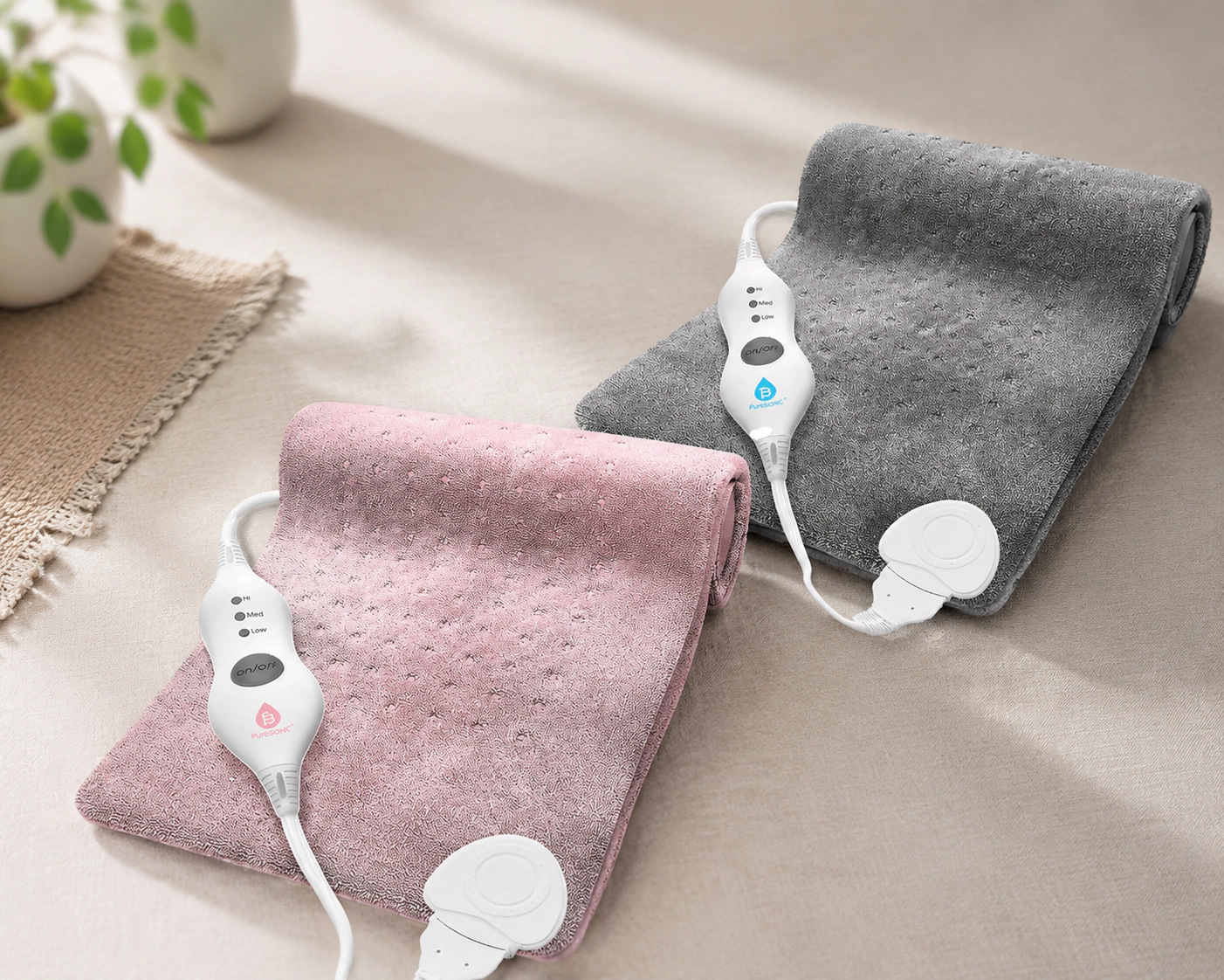 Pursonic Unisex Electric Heating Pad Comfort Bundle – Father’s & Mother’s Day Gift Set