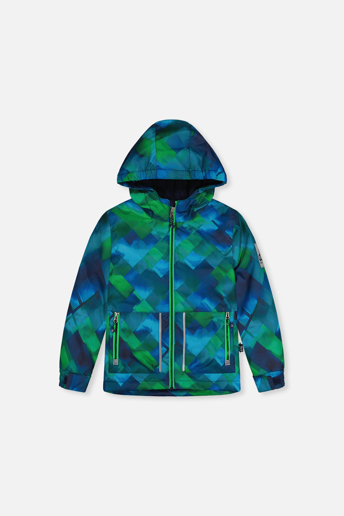 Deux par Deux Boys Checkered Print Lightweight Two Piece Snowsuit with Hooded Jacket and Snow Pants