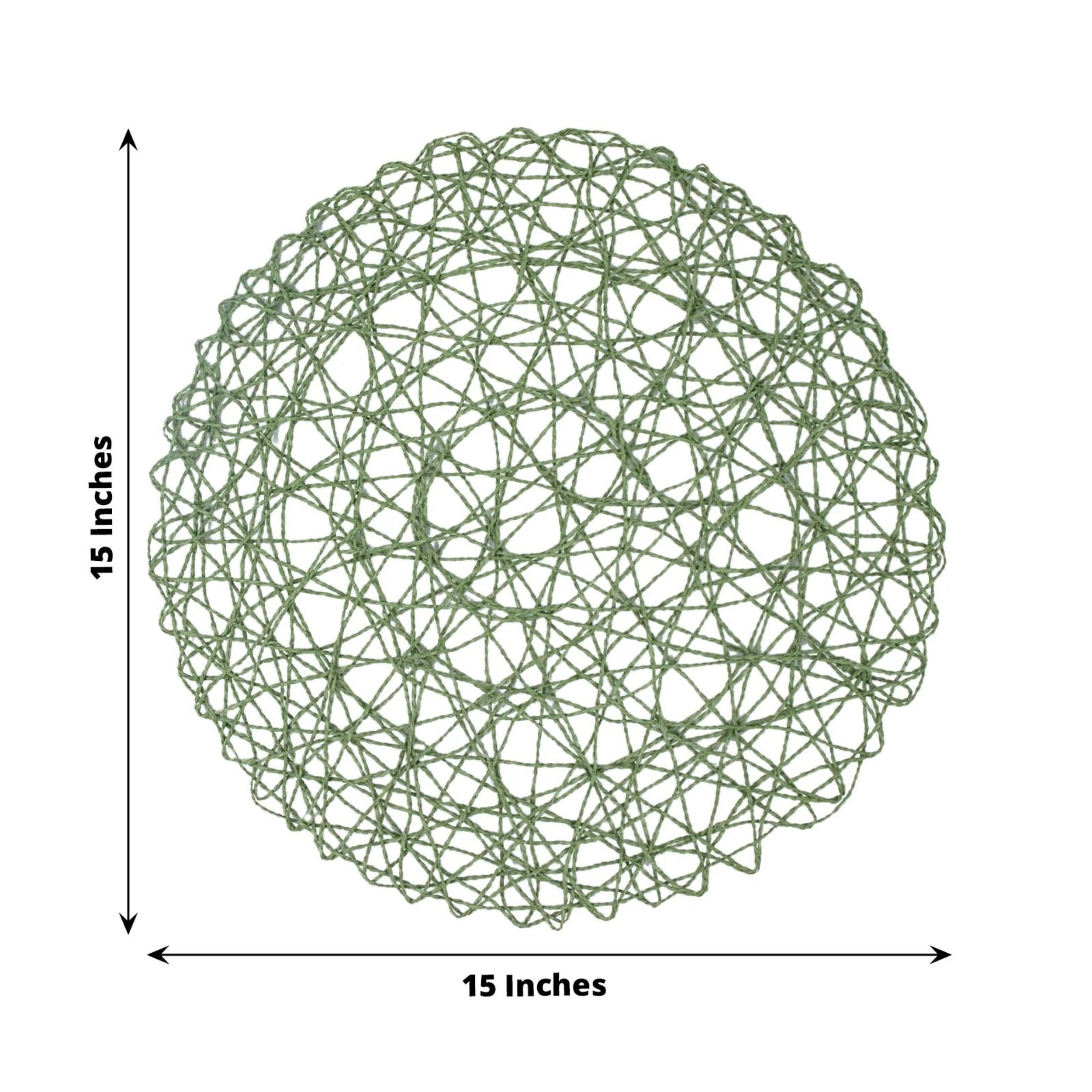 Home Collection 15 Inch Round Metallic String Placemats Pack of 12