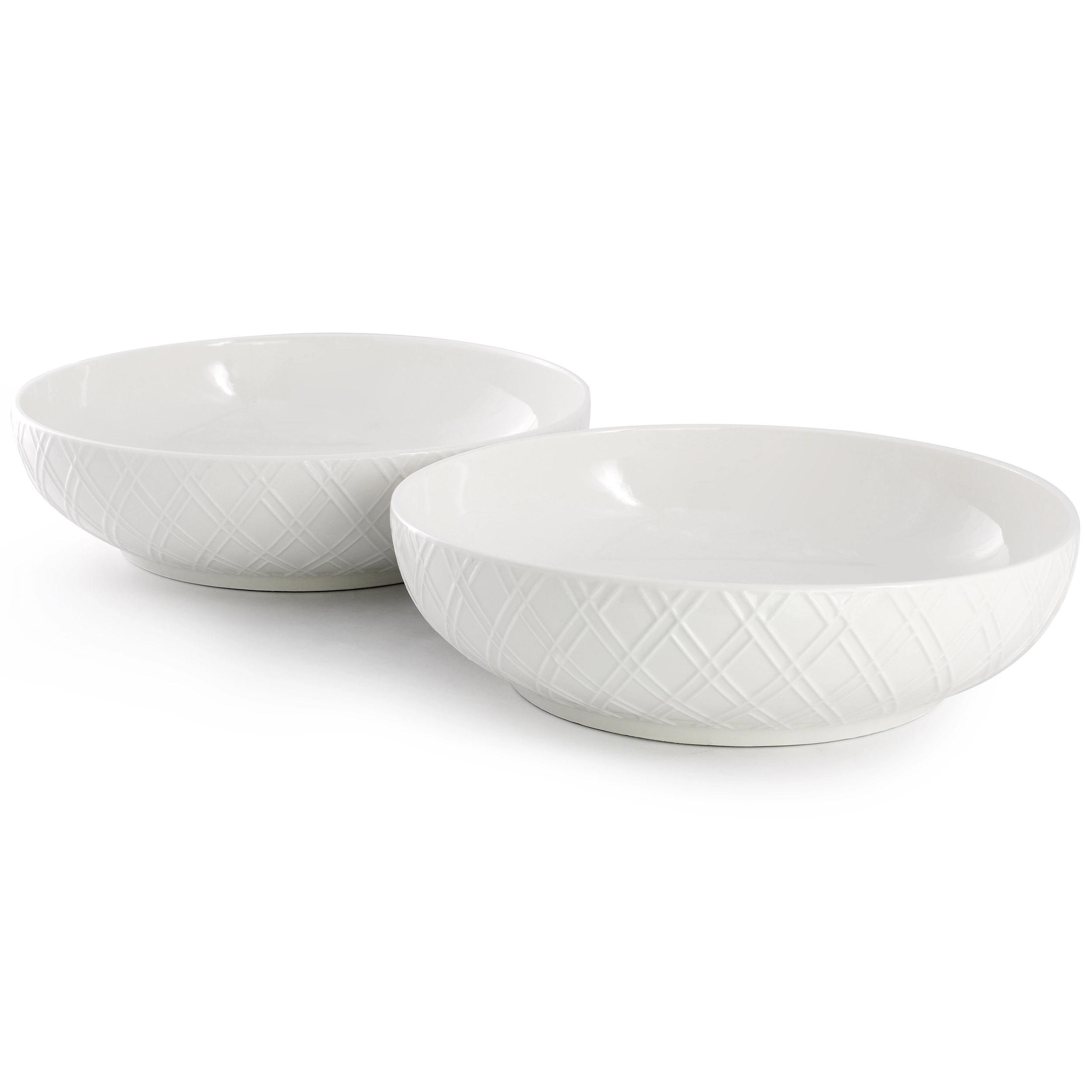 Gibson Home Great Essentials 2 Piece Fine Ceramic 8.2in Dinner Bowl Set in White