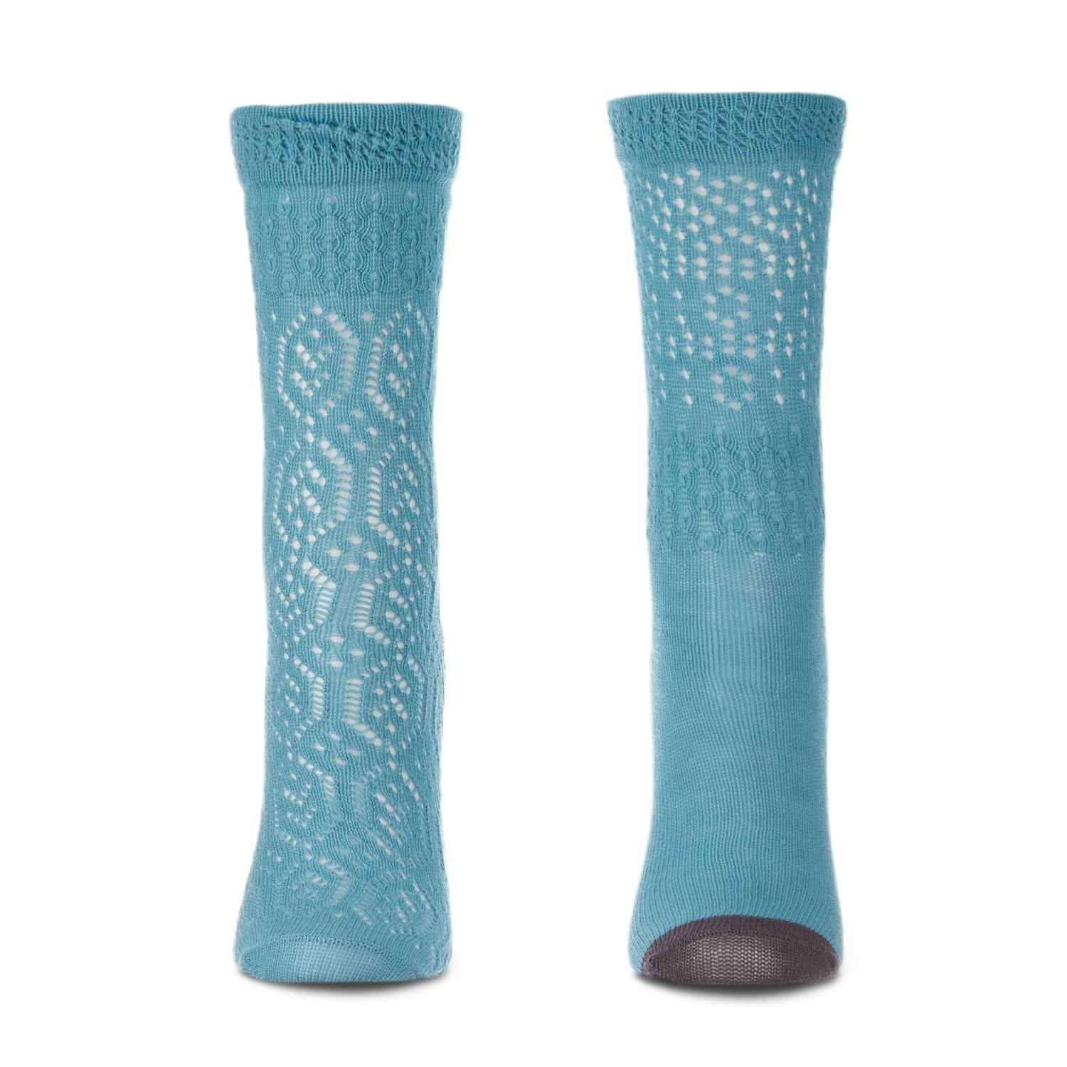 MeMoi Open Knit Combed Cotton Blend Spring Crew Socks 2-Pack