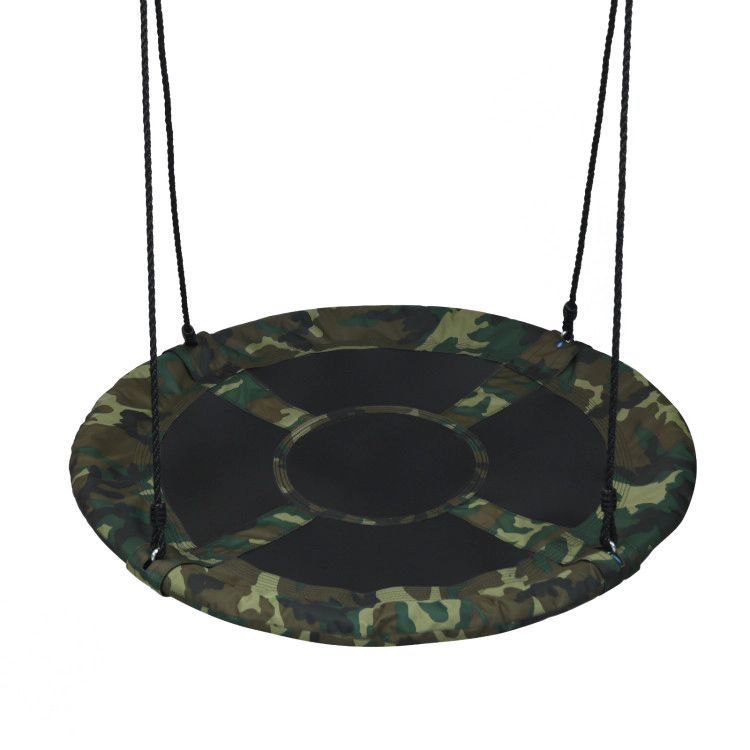 Hivvago 40 Inch Flying Saucer Tree Swing Outdoor Play Set With Adjustable Ropes Gift For Kids