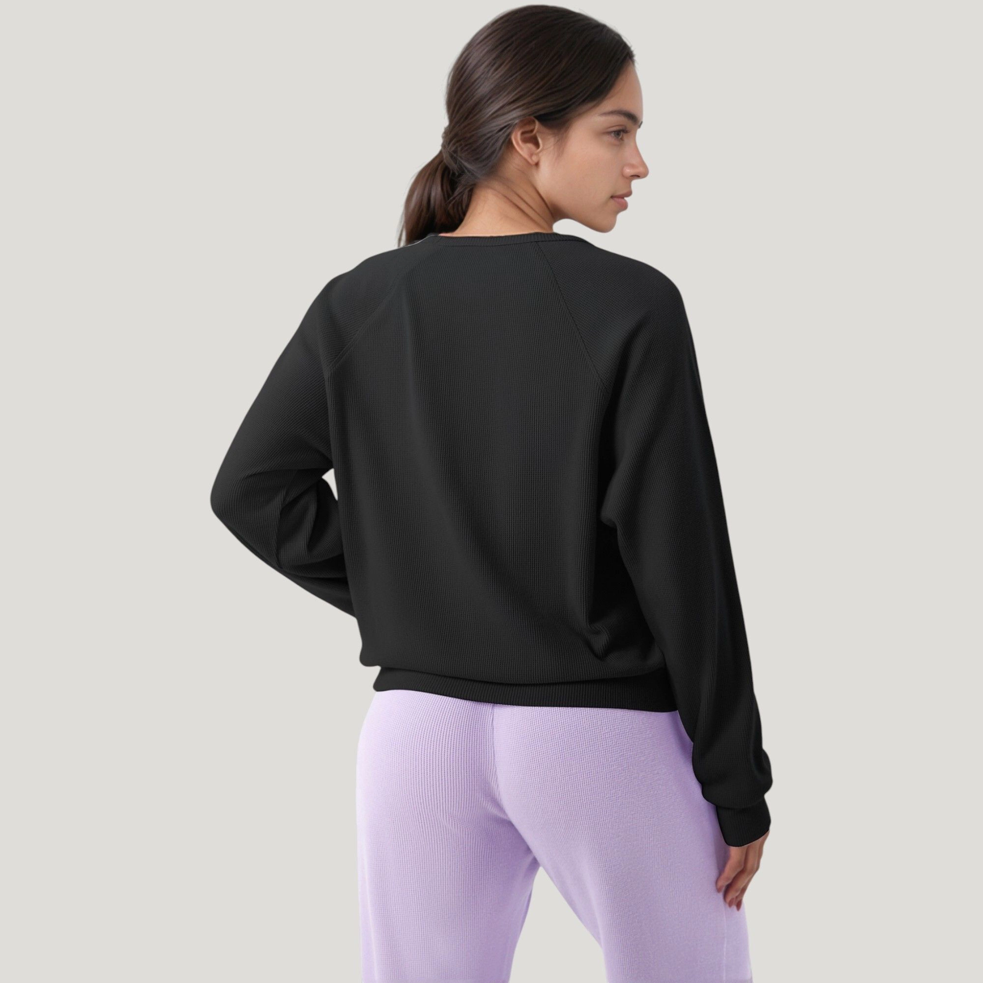 Anna-Kaci Women's Long Sleeve Crew Neck Fashion Pullover Top with Relaxed Fit and Ribbed Cuffs