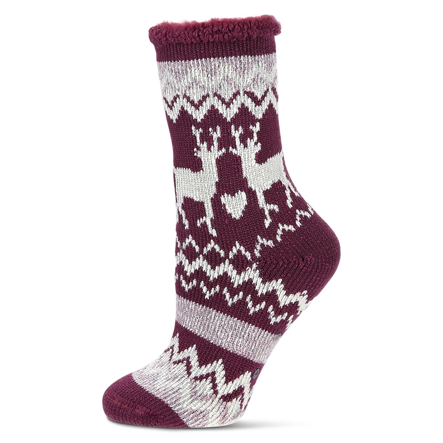 MeMoi Women's Reindeer Flake Cozy Warm Thermal Crew Socks