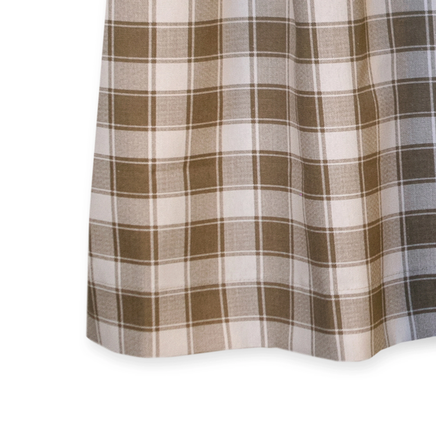 ELLIS 50% Polyester 50% Cotton Country Check Tailored With 1.5" Rod Pocket Tiers 56" x 24" Camel