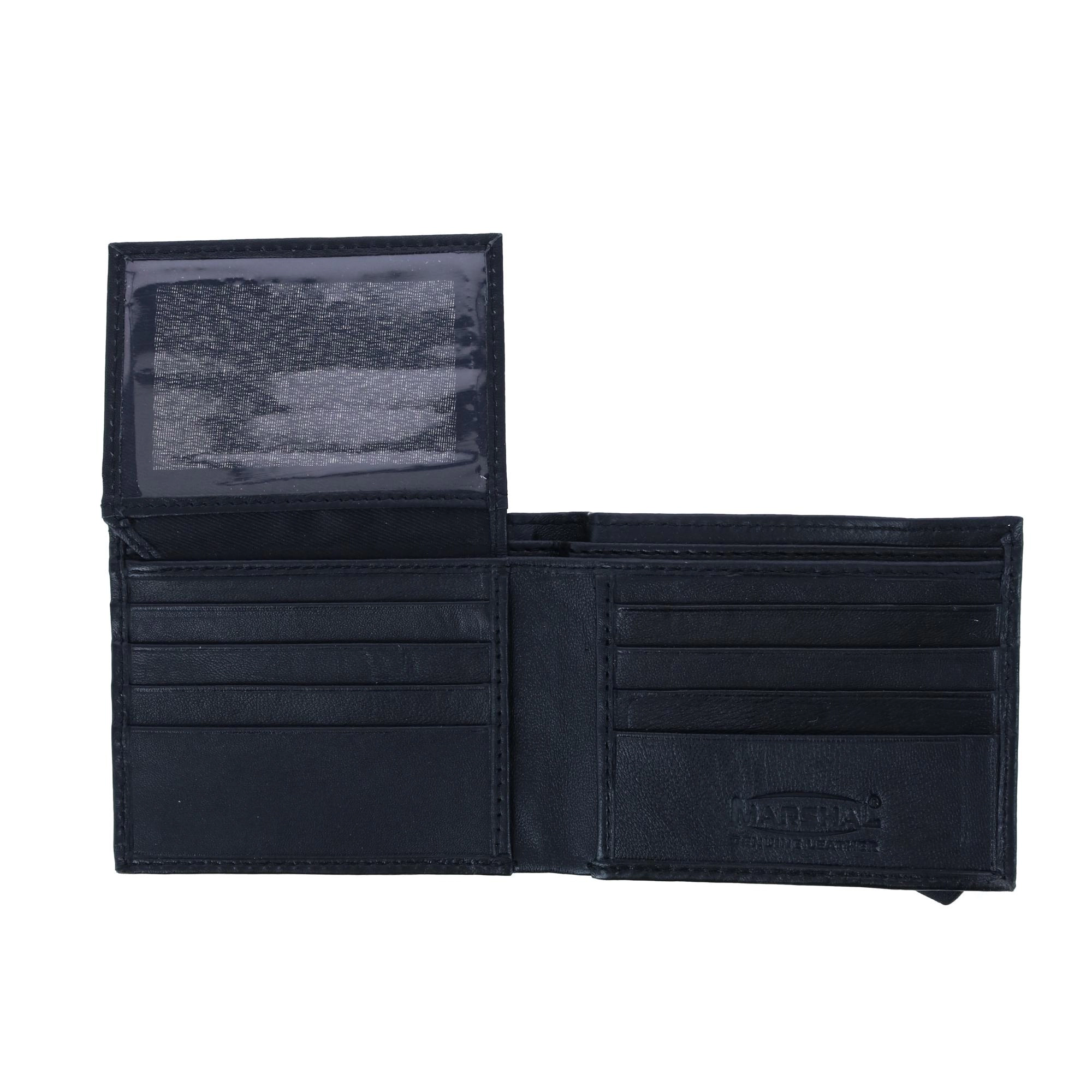 CTM Men's Bifold Wallet with Elastic Keeper Strap