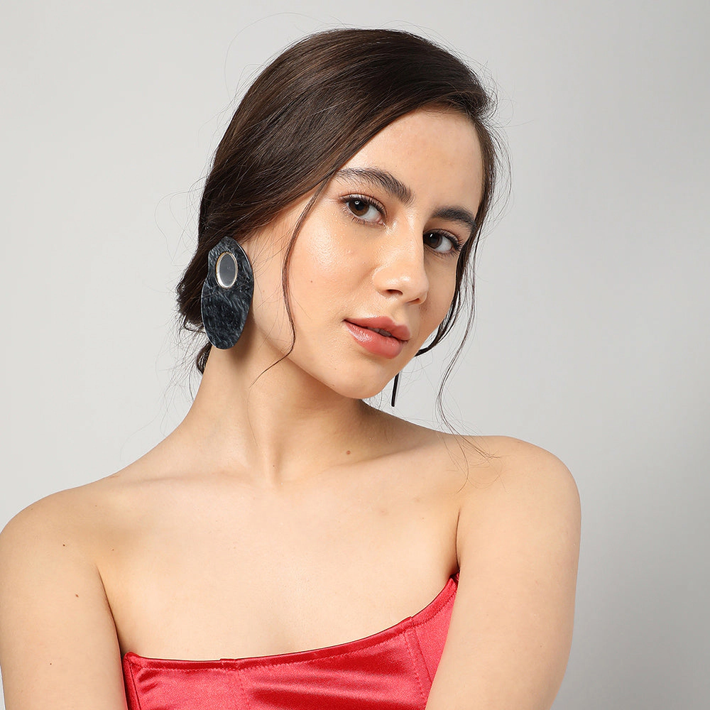SOHI Women's Multicolour Marble Drop Earrings