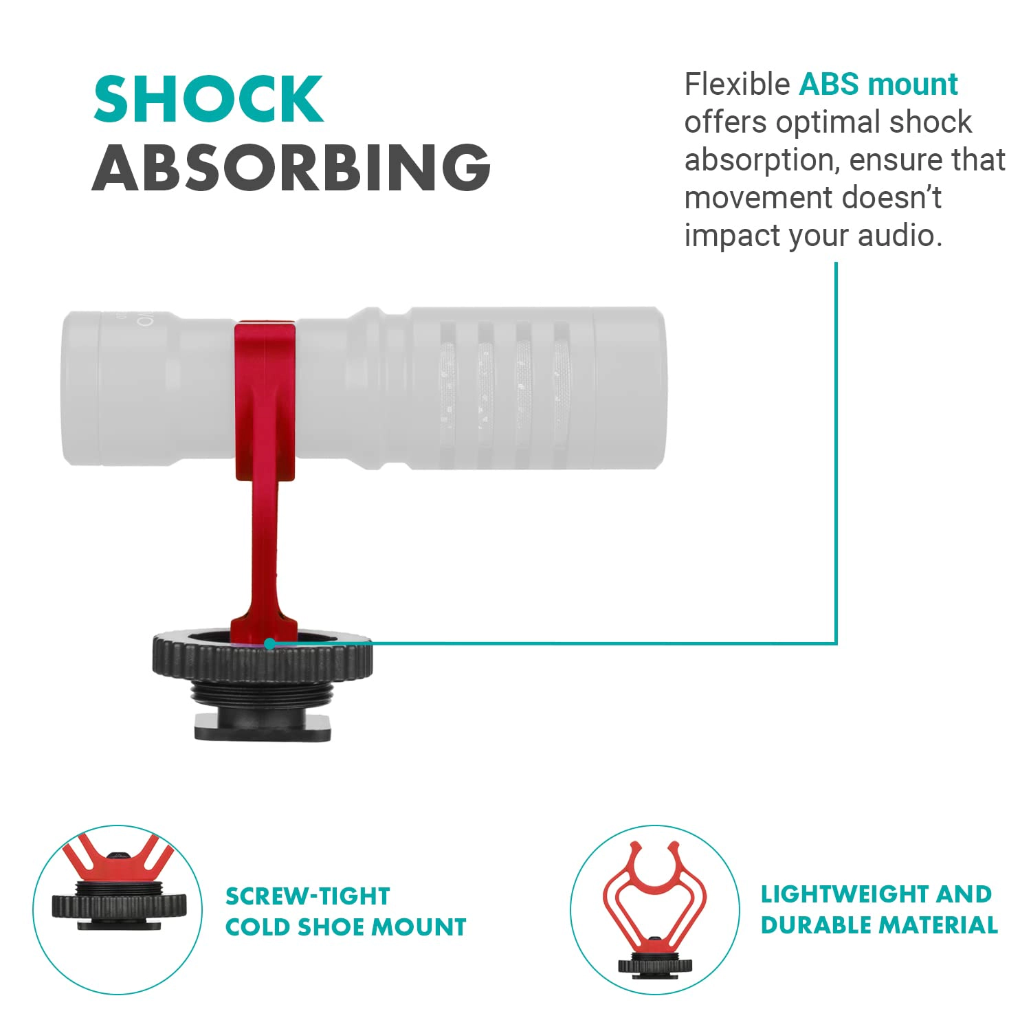 Movo SMVXR10 Replacement Shockmount for VXR10 Shotgun Camera Microphone