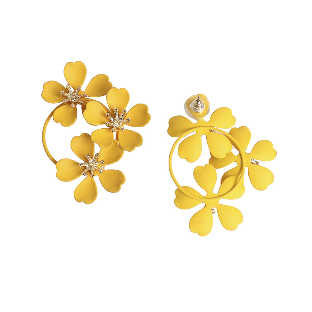 SOHI Women's Floral-Circular Drop Earrings