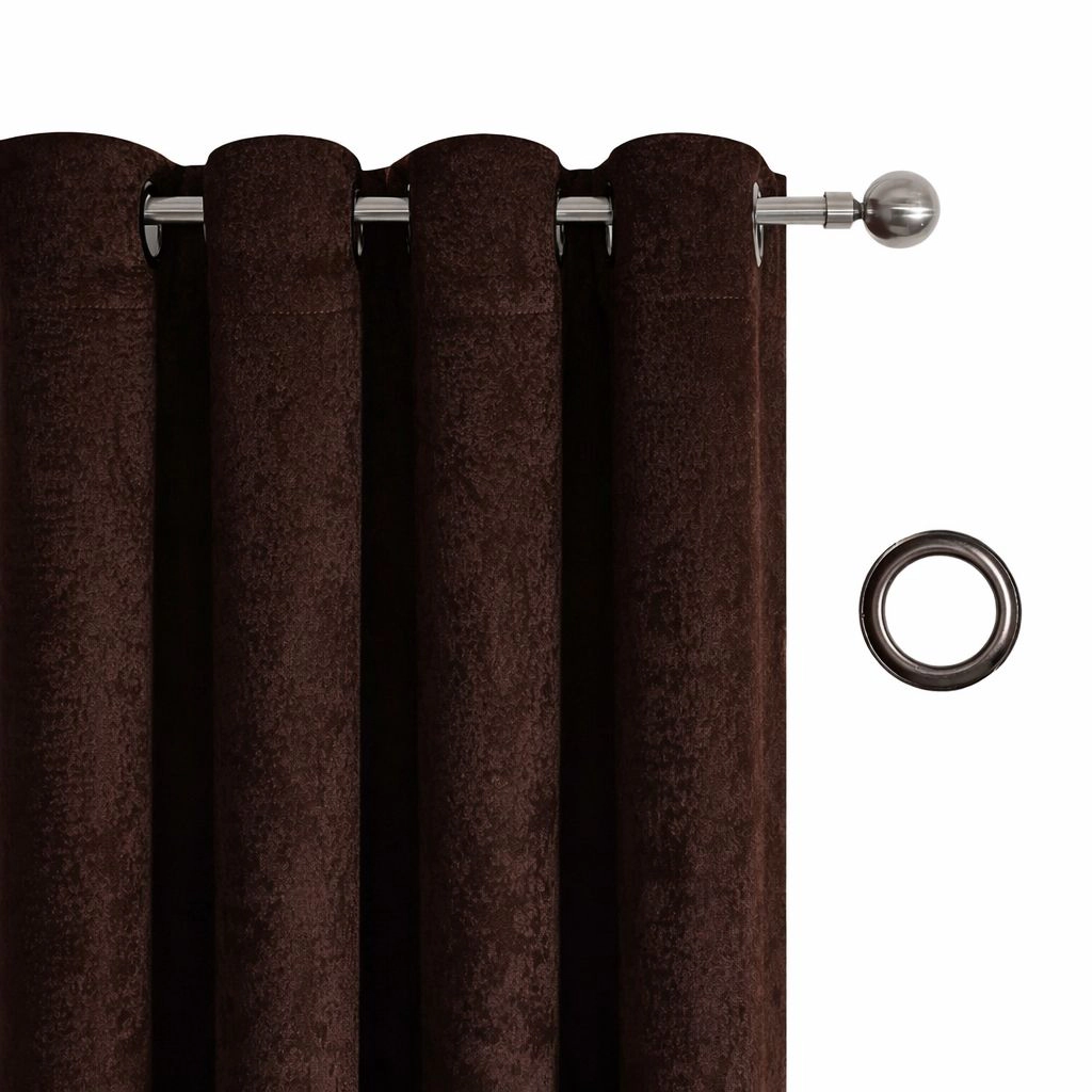 Kate Aurora Costanza 2 Piece Room Darkening Grommet Top Textured Window Curtain Panels
