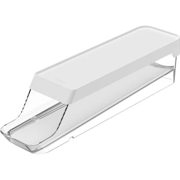 OU Egg Holder for Fridge, BPA Free Rolling Egg Organizer, Clear Stackable Refrigerator Storage Container for Kitchen