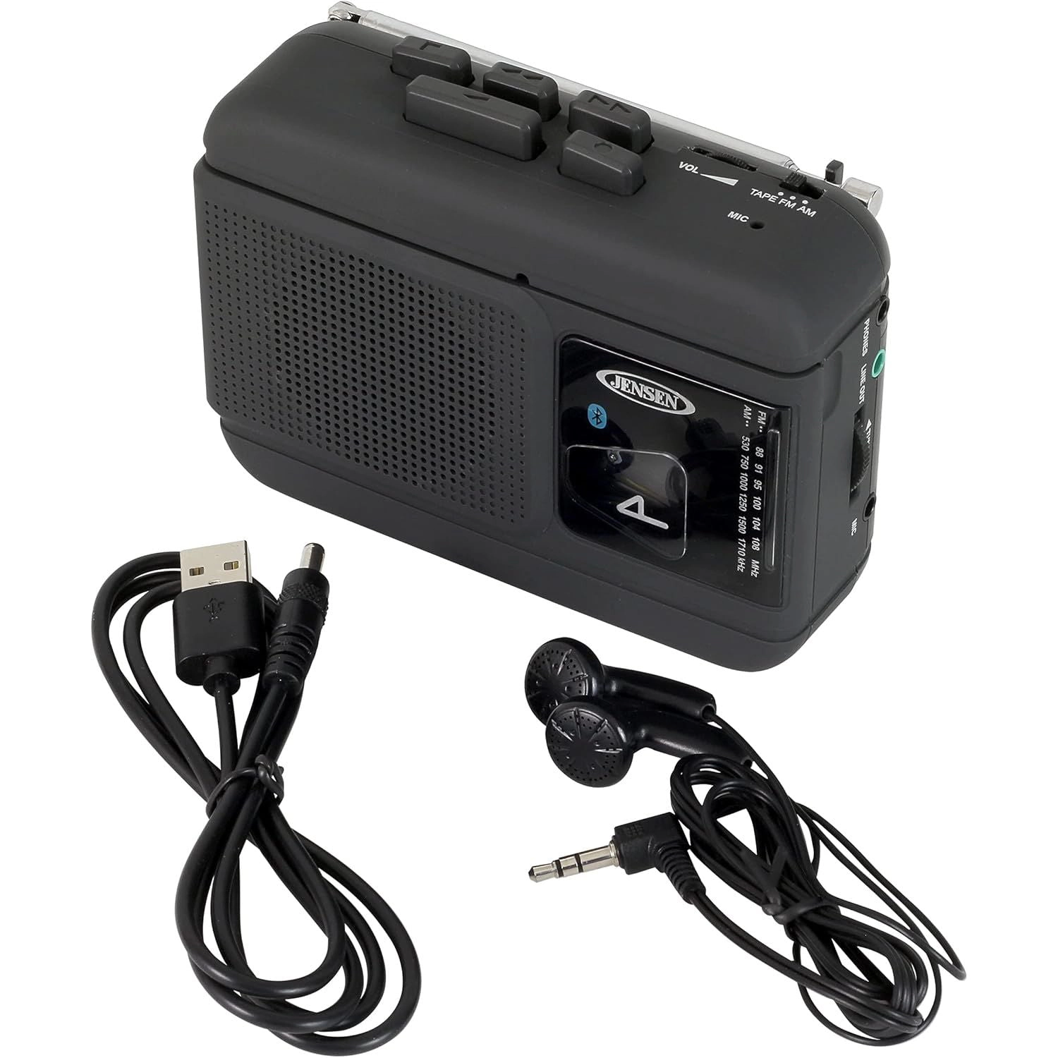 Jensen Portable Bluetooth Cassette Player & Recorder MCR-60