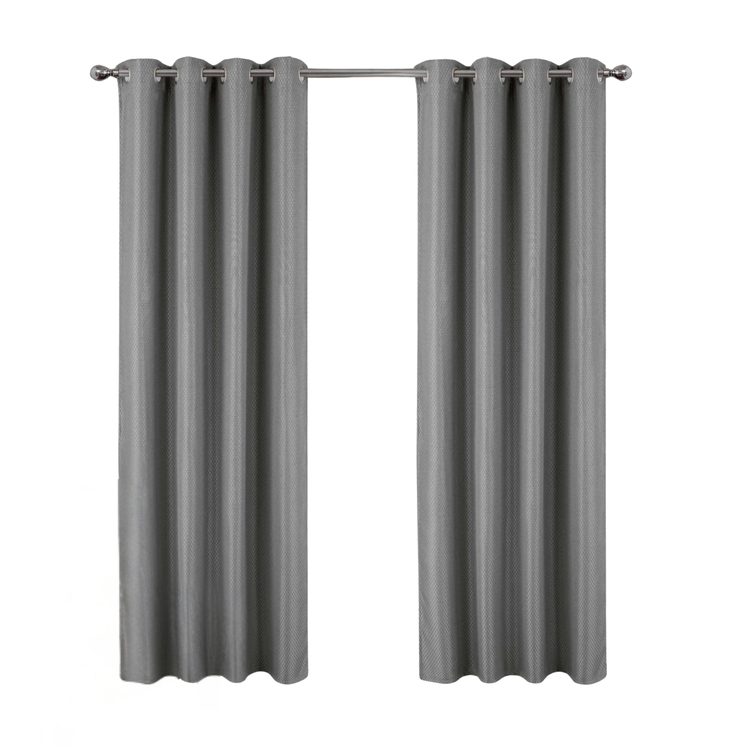 Olivia Gray 100% Polyester 250 GSM Basket Weave Ian Luxury Jacquard Blackout Grommet Curtain Panel 54" x 90