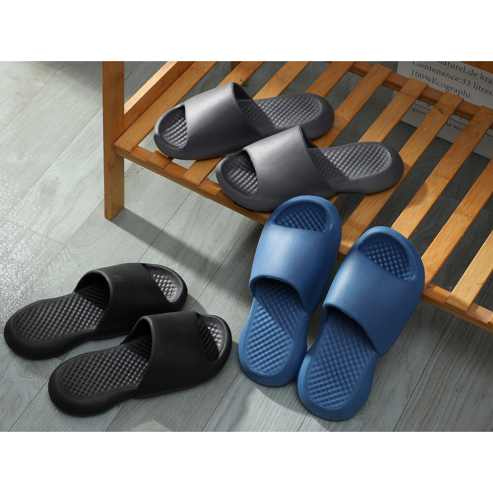 Roxoni Memory Foam Slippers for Women – Plush Heels and Anti-Skid Rubber Sole
