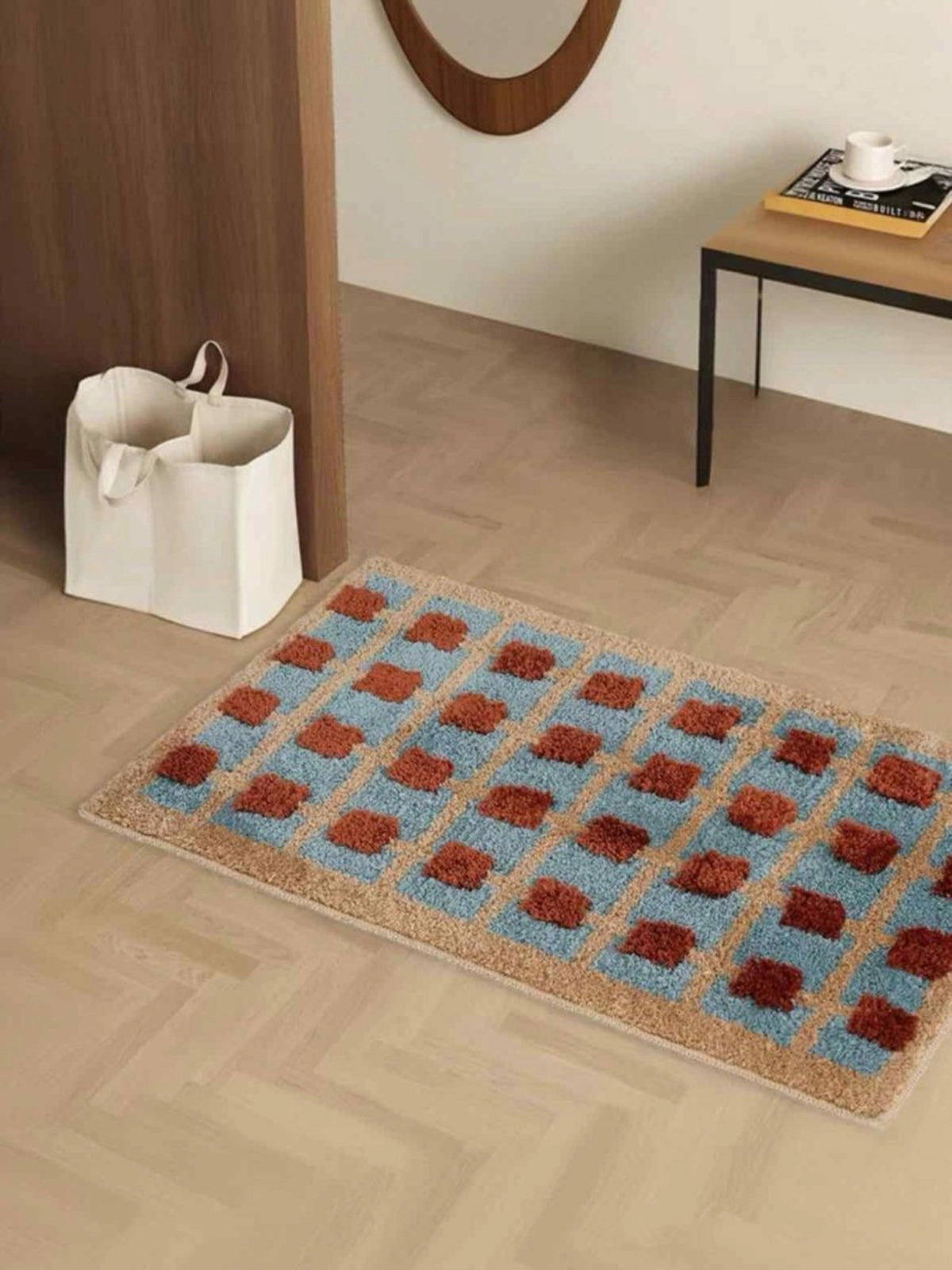 Inspecial Home Soft  Absorbetn Machine Washable Retro Grid Bath Rug