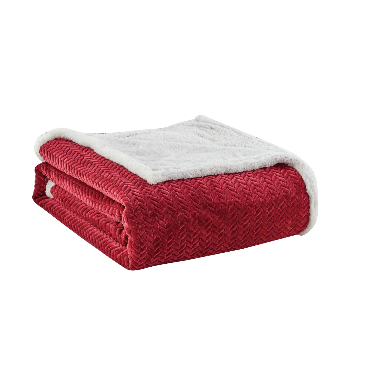 Plazatex Reversible And Comfortable Braided Oversized Sherpa Blanket - King 108x90