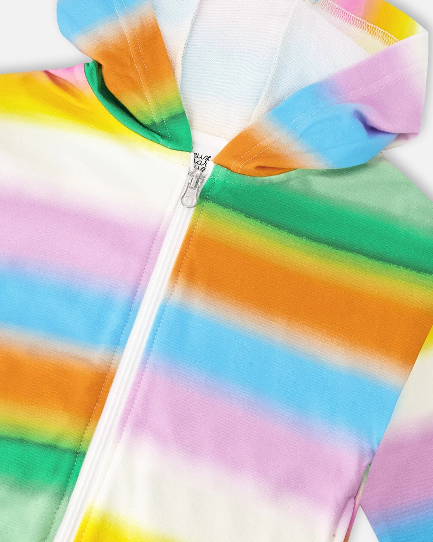 Deux par Girls Printed French Terry Zip Front Hoodie