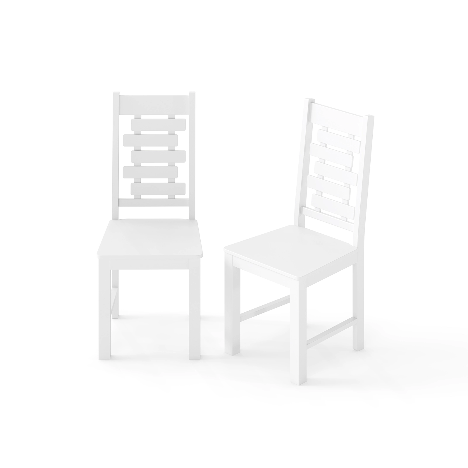 SUGIFT Solid Rubber Wood Dining Chair Set of 2 with 400-Lb Capacity 39.5-in High Back 18 x 16.5-in Seat White