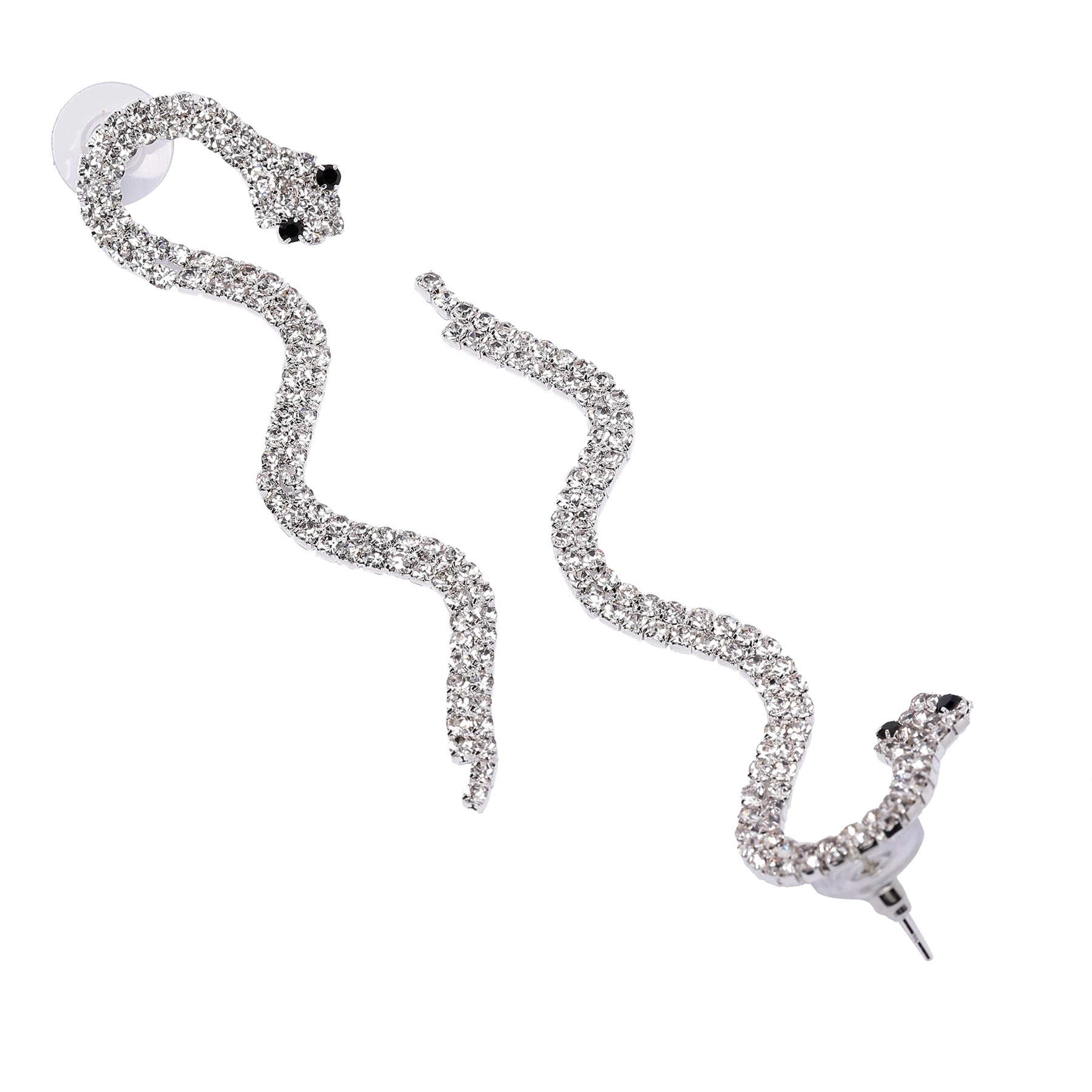 AGP PARIS Womens Slithering Serpent Long Drop Earrings
