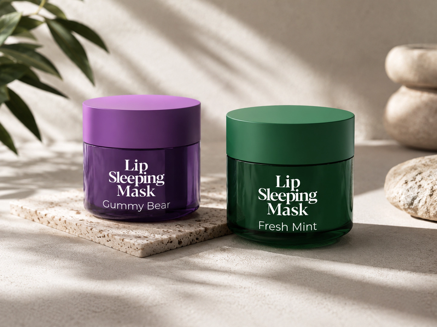 Pursonic Women's Hydrating Lip Care Bundle: Overnight Repair Lip Masks, Cherry Blossom, Berries & Mint 4-Pack