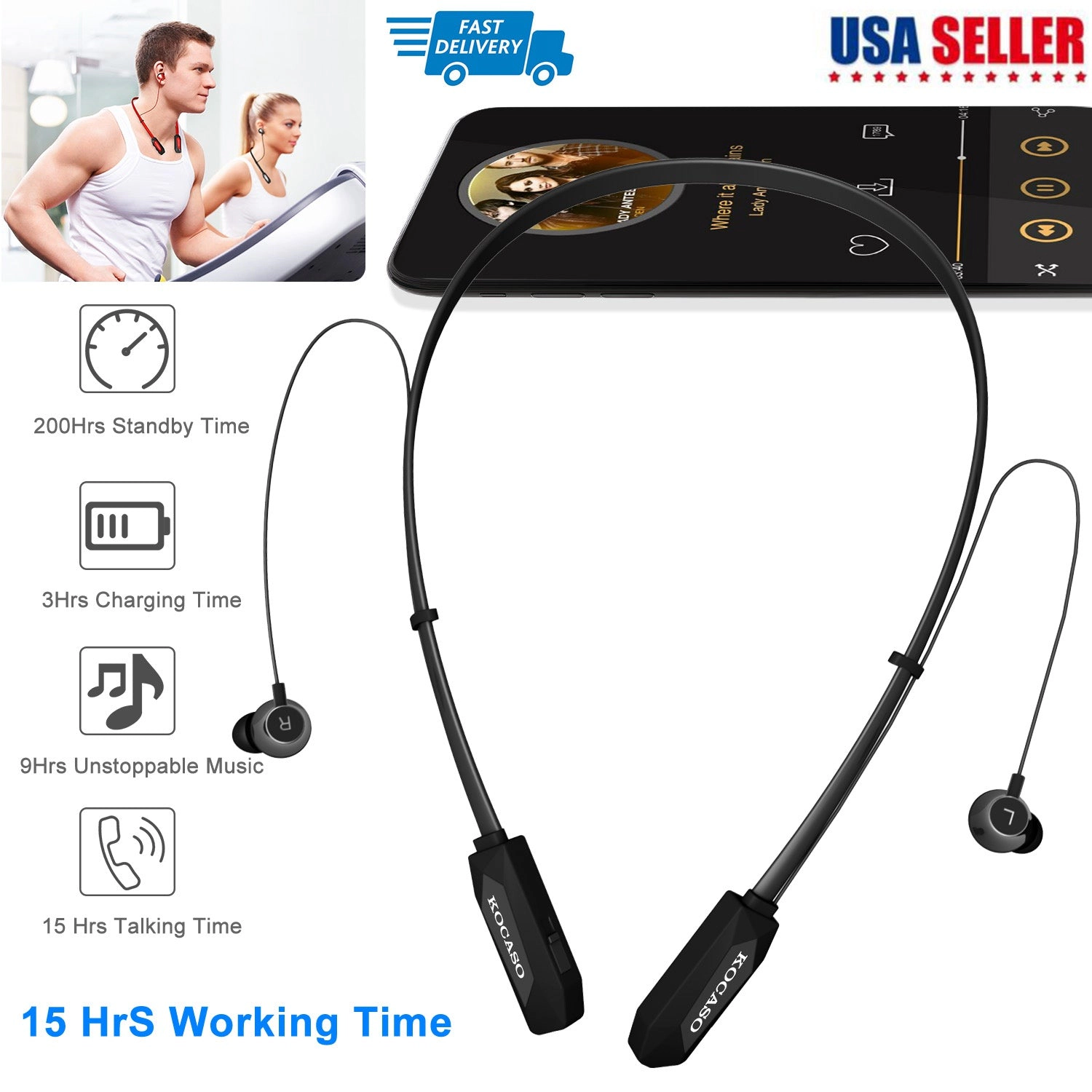GBruno Wireless Magnetic Neckband Headphones