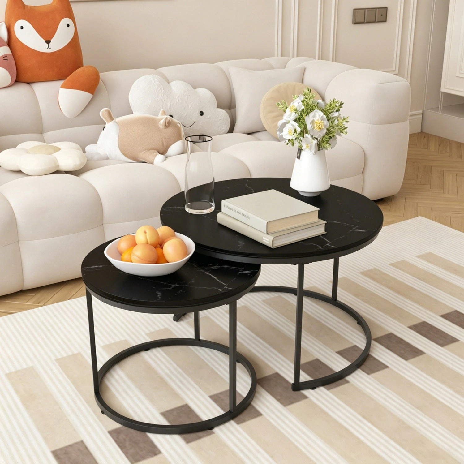 GBruno 2-Piece Nesting Coffee Table Set Round