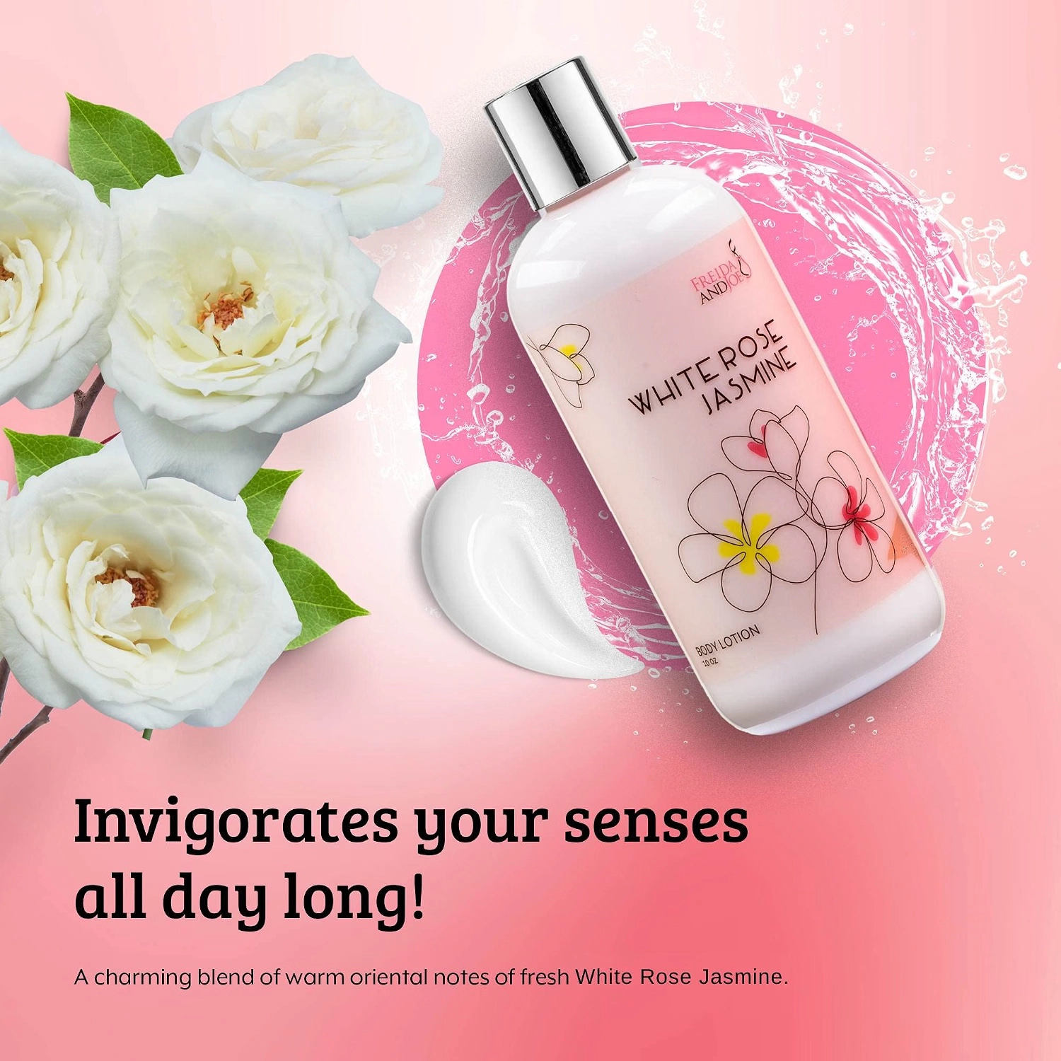 Freida and Joe Womens 10oz Deep Moisturizing Fragrance Body Lotion & 8 oz in White Jasmine Scent