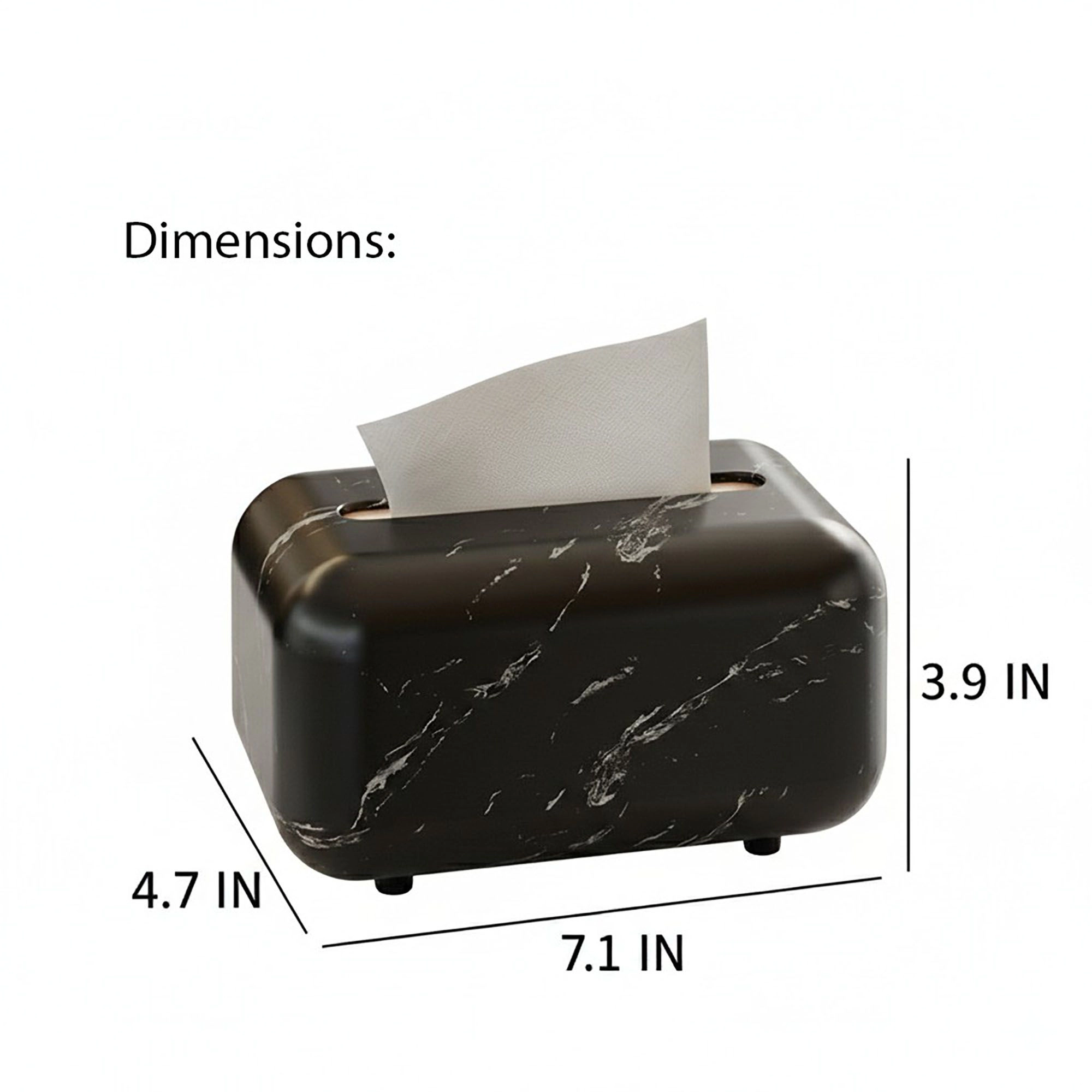 Alilang Unisex Modern Marble-Style Tissue Box Cover with Smooth Rounded Edges