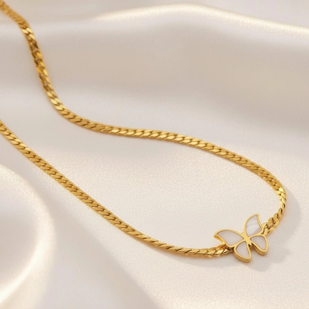 DressAtR Women's Butterfly 18K Gold Plated Bracelet Set
