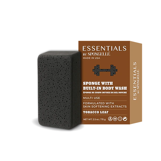 ESSENTIALS BY SPONGELLE - MENS BODY BUFFER - TOBACCO LEAF