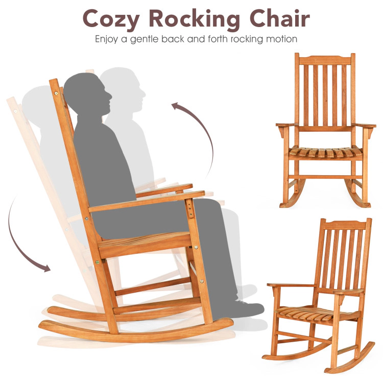 Hivvago Outdoor Rocking Chair Single Rocker For Patio Deck